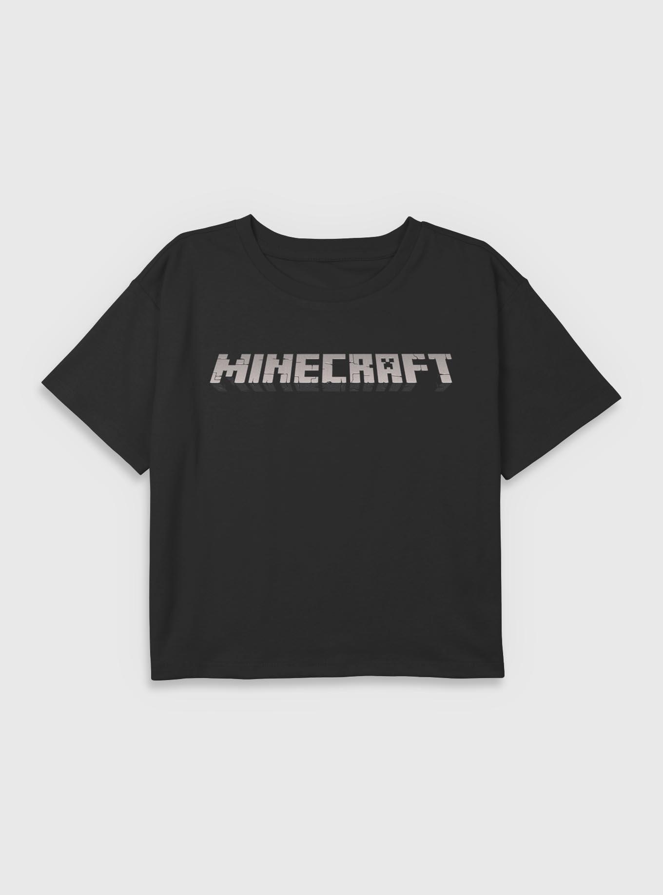 Minecraft Minecraft Logo Black Youth Girls Boxy Crop T-Shirt, , hi-res