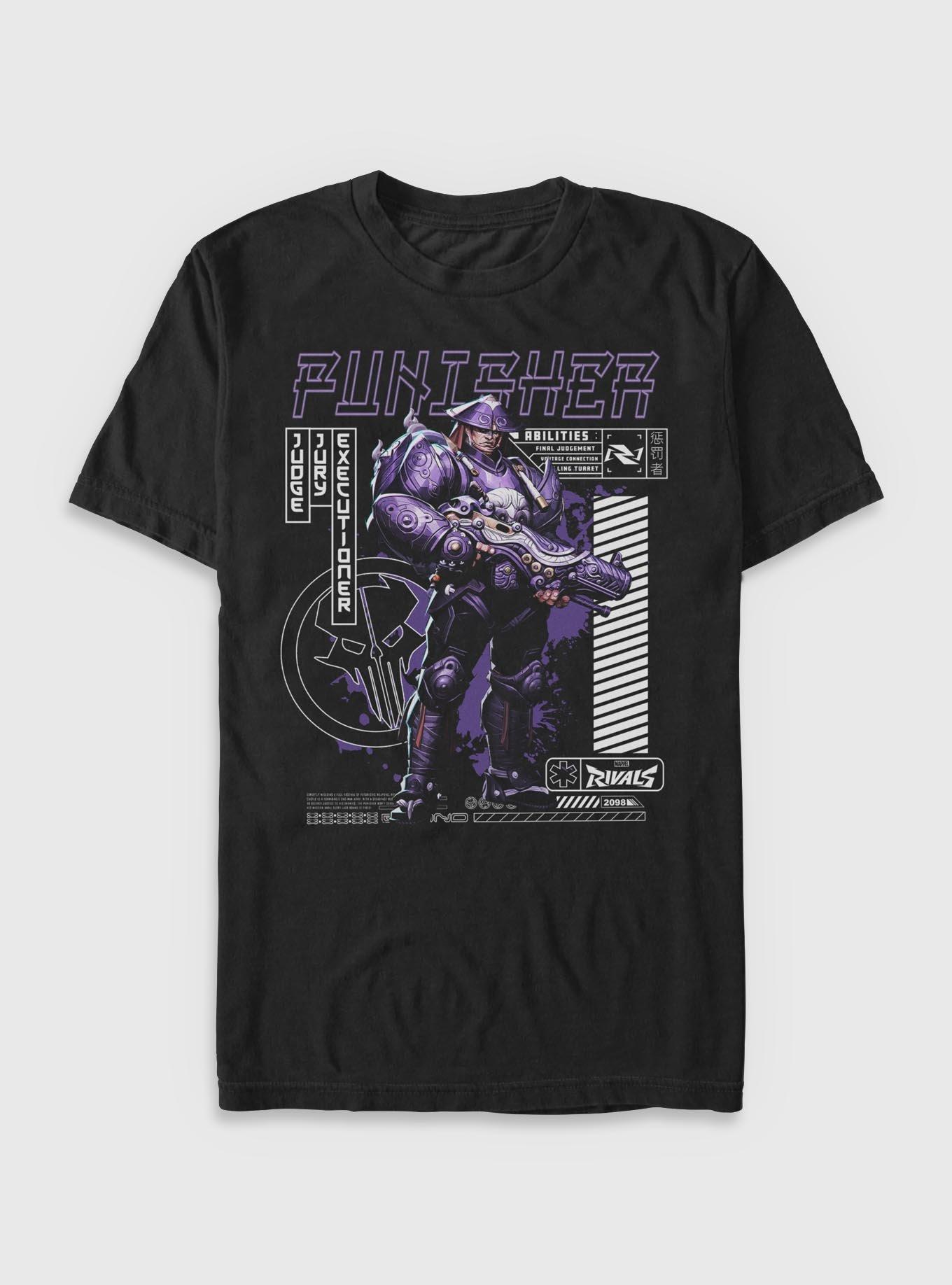 Marvel Rivals Punisher Dangan Ronin Pose T-Shirt Hot Topic Exclusive, , hi-res