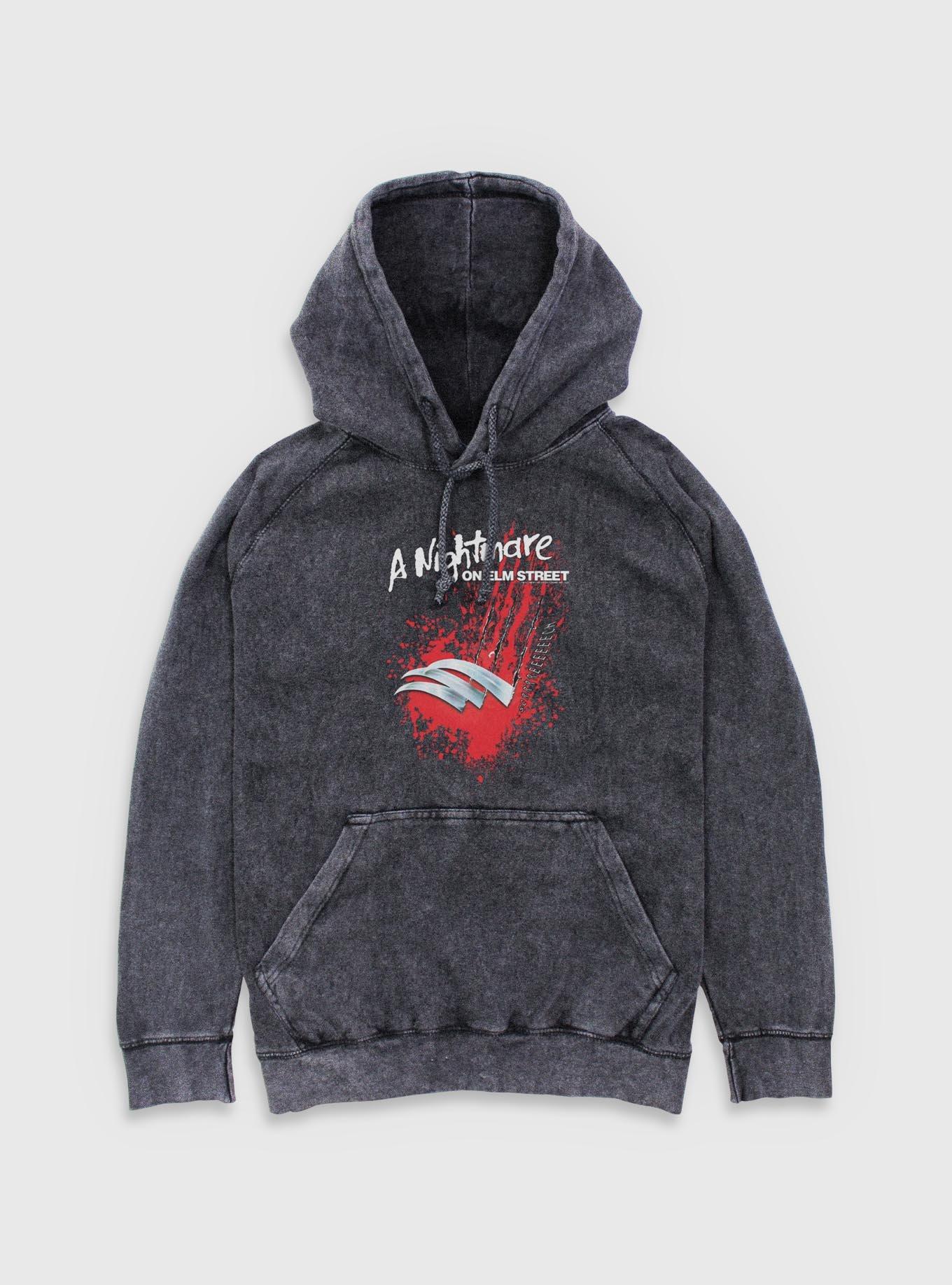 A Nightmare on Elm Street Claw Screech Mineral Wash Hoodie, , hi-res