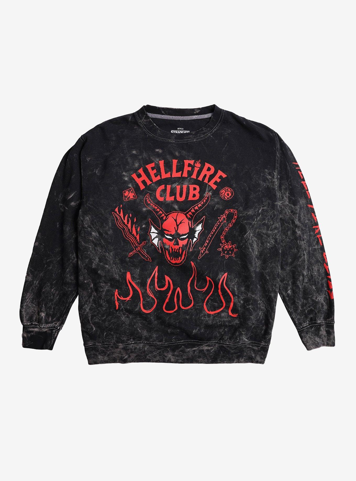 Stranger Things Hellfire Club Mineral Wash Sweatshirt, , hi-res