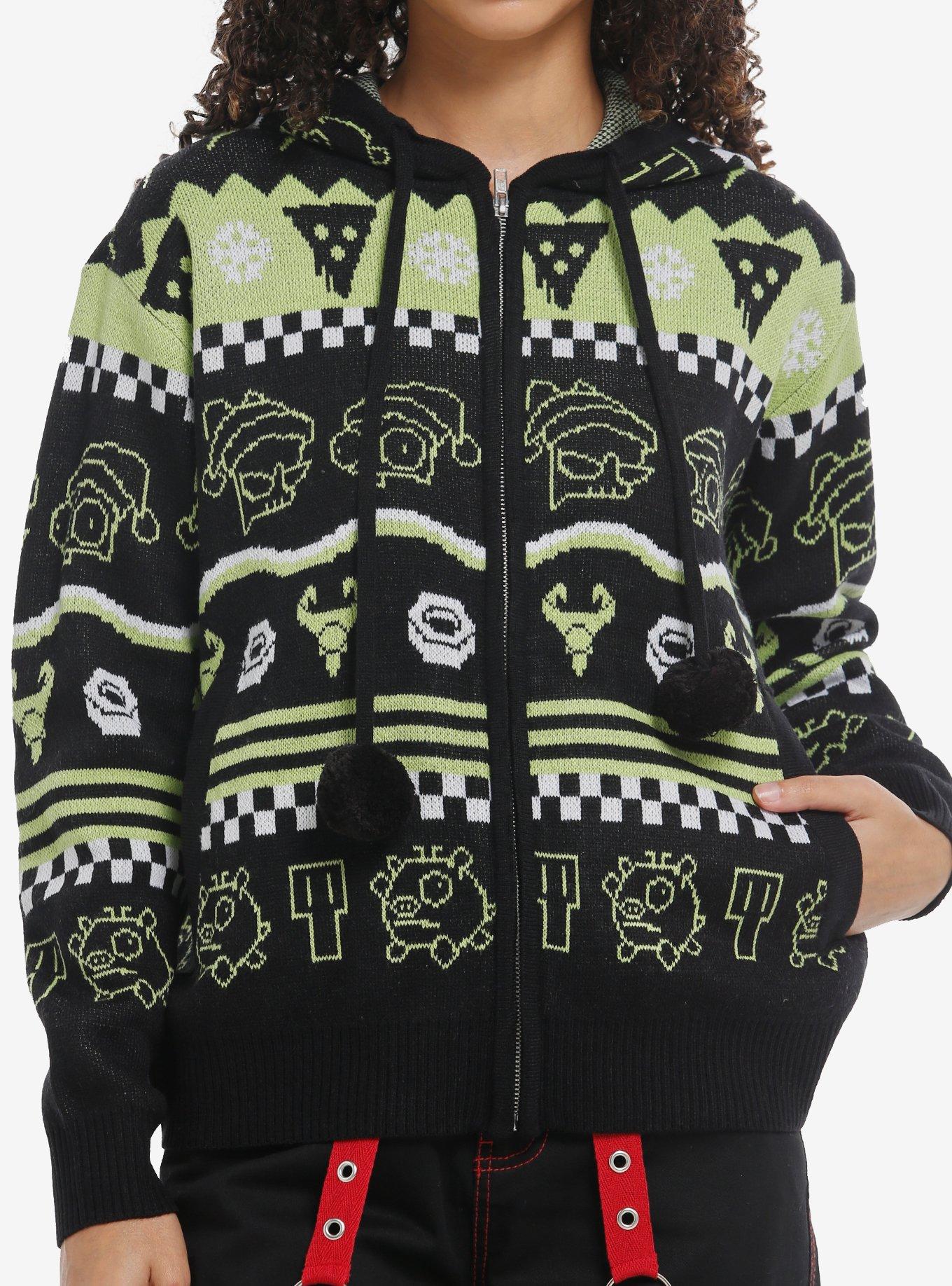 Invader Zim GIR & Zim Fair Isle Girls Hoodie | Hot Topic