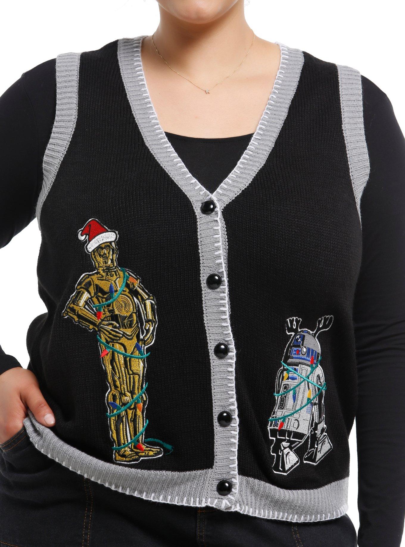 Star Wars Droids Holiday Girls Sweater Vest Plus Size, , hi-res