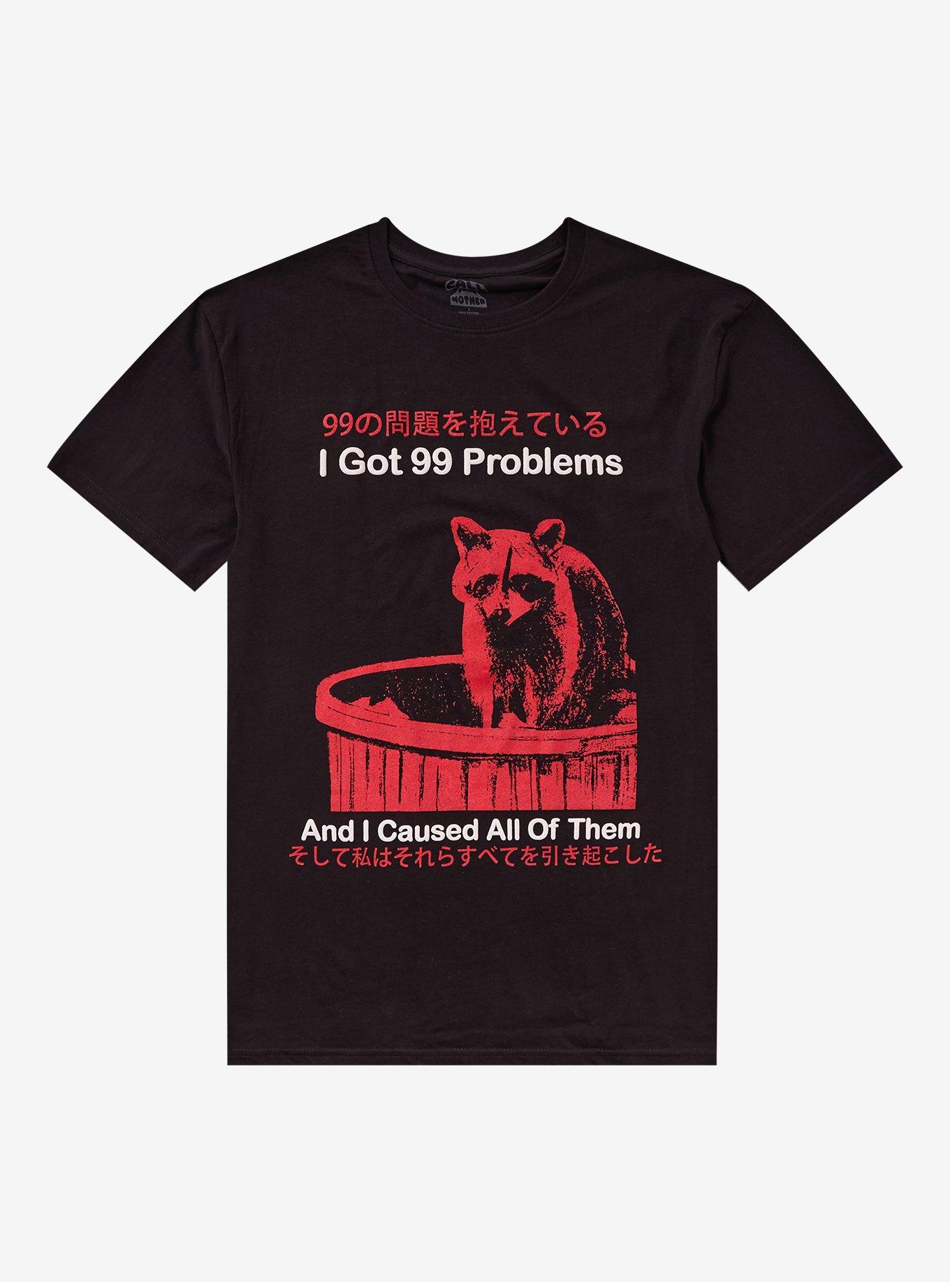 Raccoon Got 99 Problems Kanji T-Shirt By Call Your Mother, , hi-res