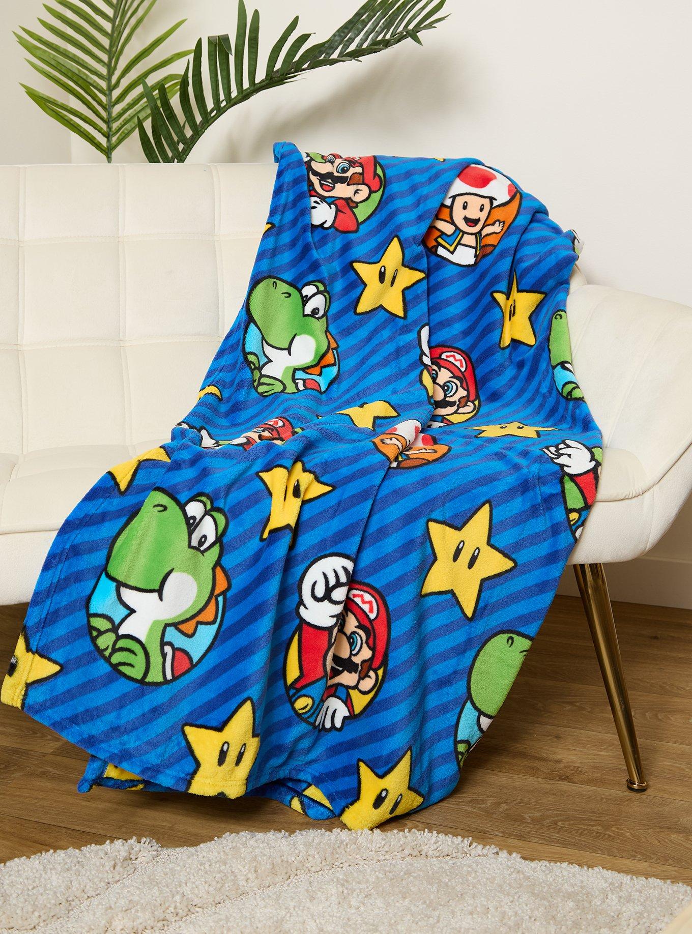 Nintendo Super Mario Bros. Characters Allover Print Fleece Throw, , hi-res