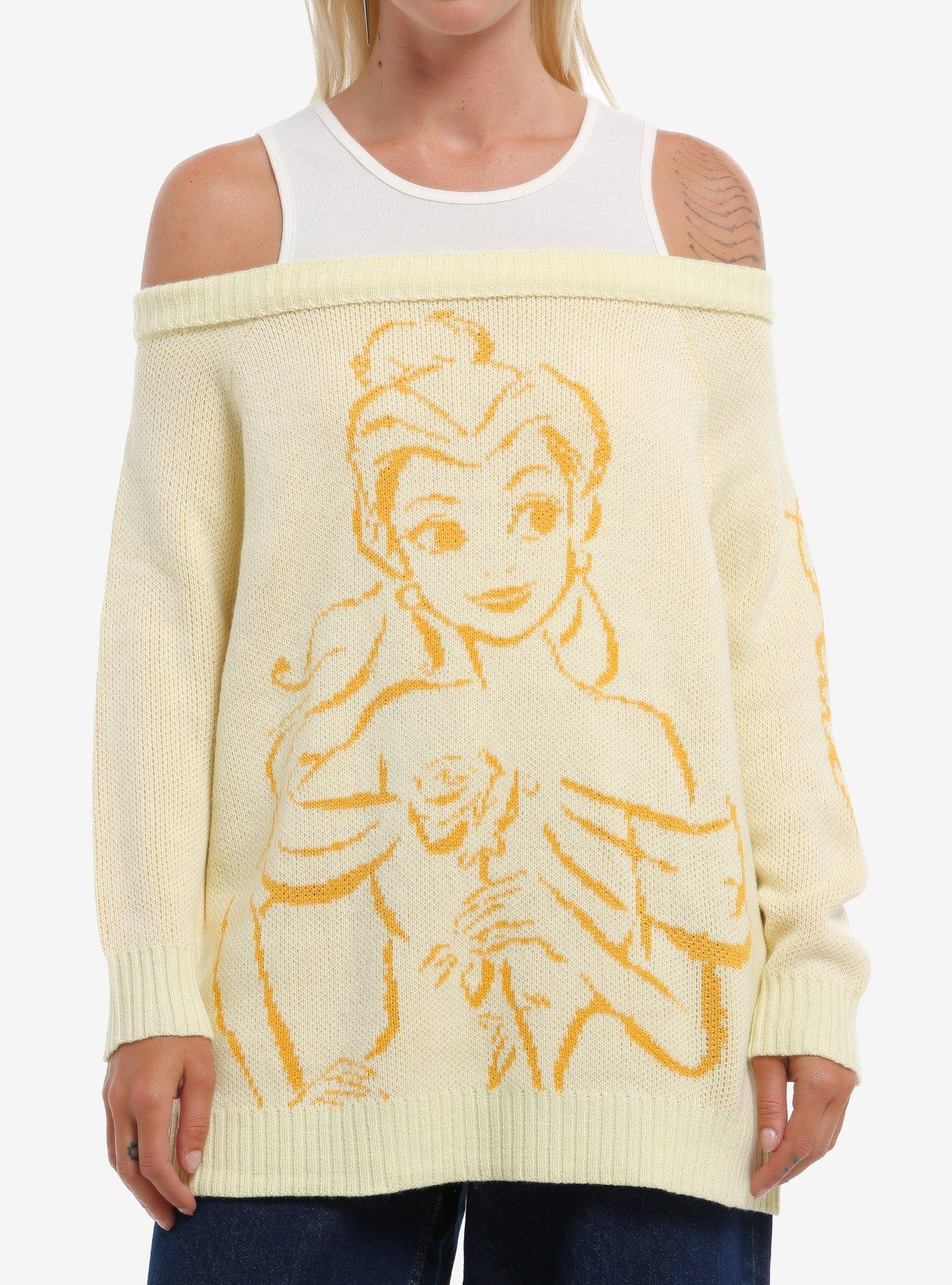 Her Universe Disney Beauty And The Beast Belle Cold-Shoulder Sweater, , hi-res