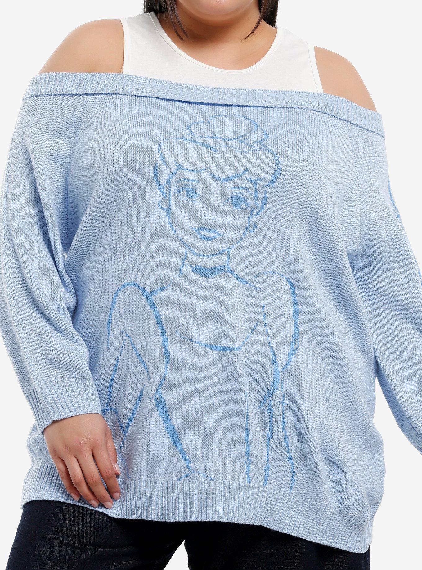 Disney Cinderella Cold-Shoulder Sweater Plus Size, , hi-res