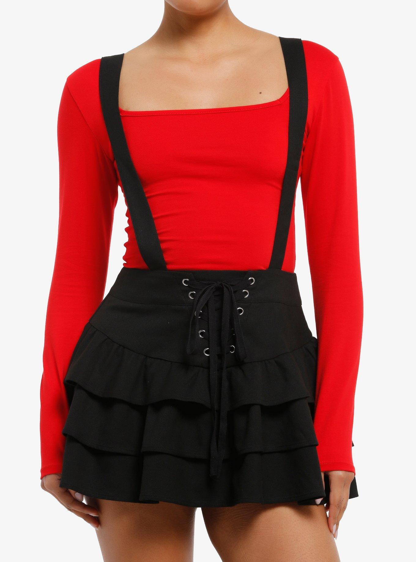 Thorn & Fable Black Tiered Skirtall, , hi-res