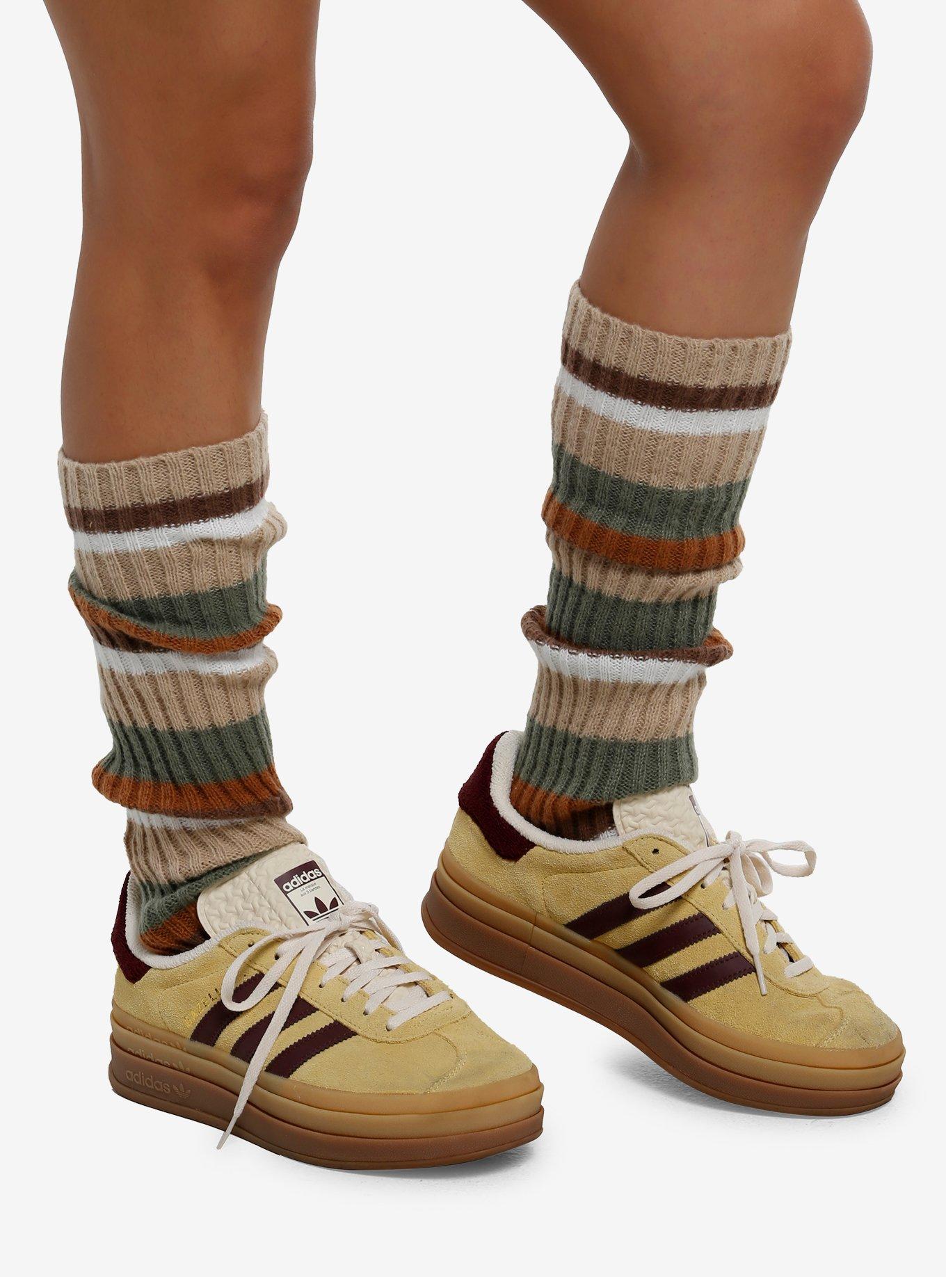 Earthy Stripe Slouch Knee-High Socks, , hi-res