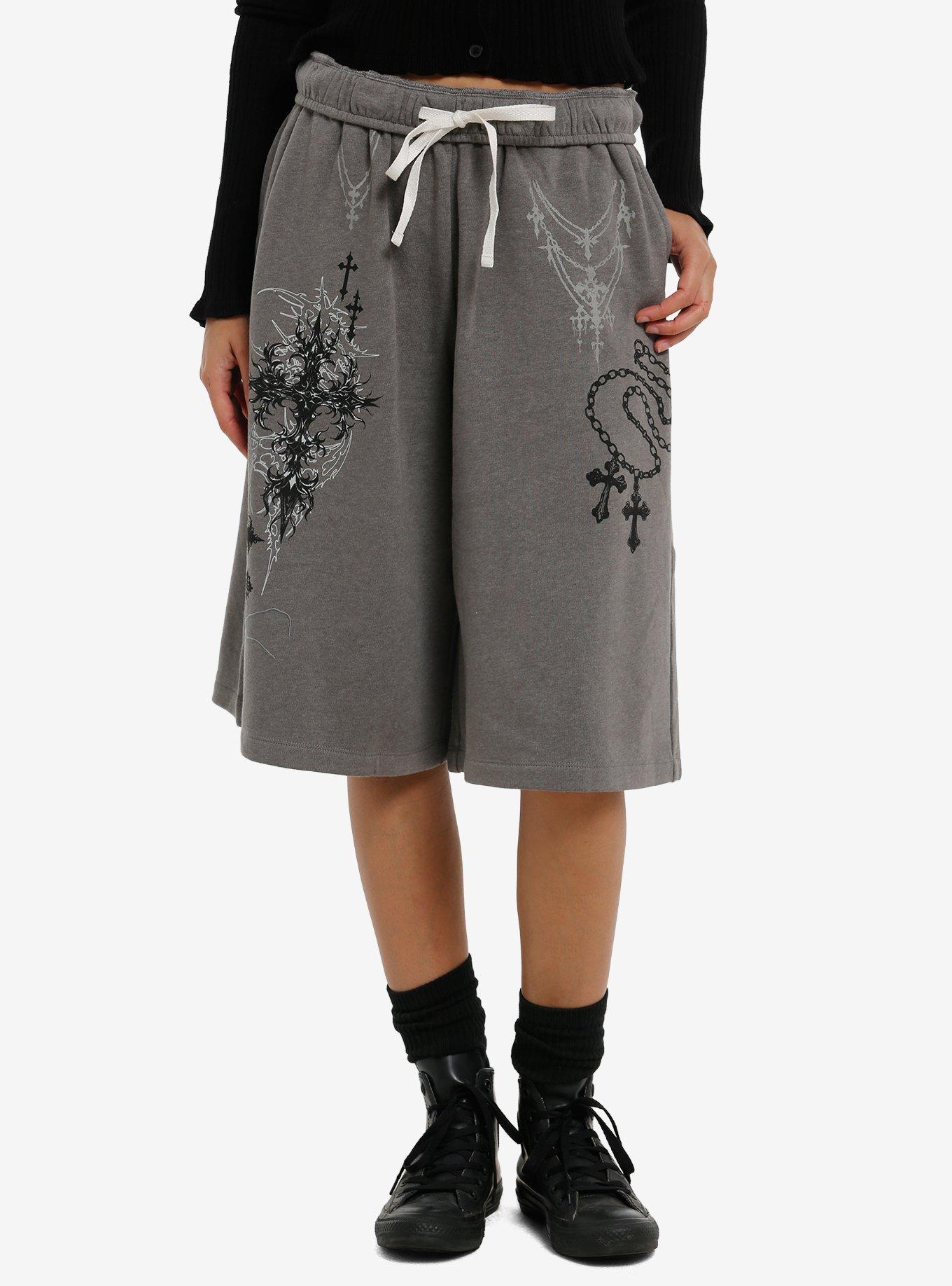 Social Collision Cyber Cross & Rosary Girls Lounge Shorts, , hi-res