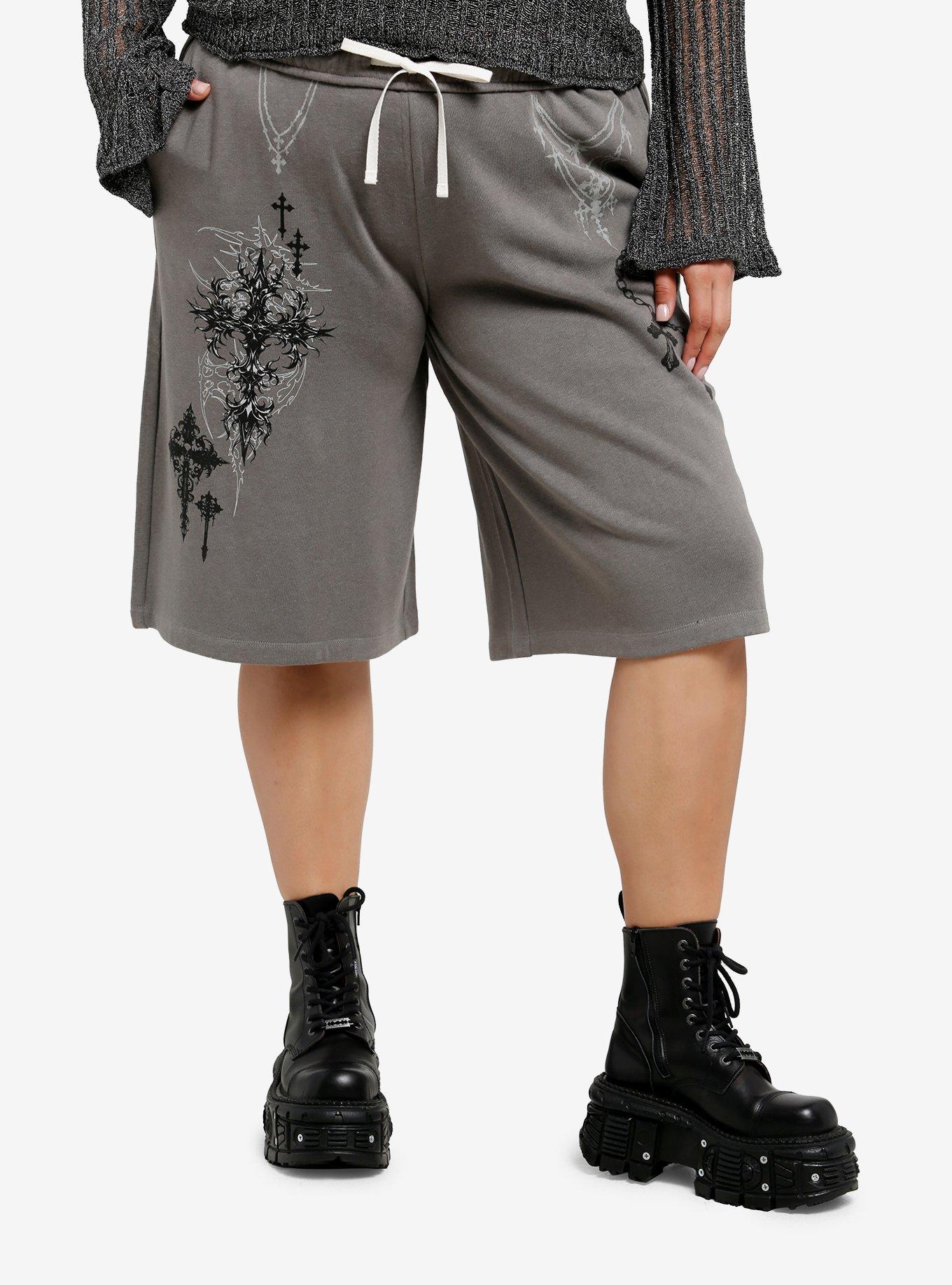 Social Collision Cyber Cross & Rosary Girls Lounge Shorts Plus Size, , hi-res