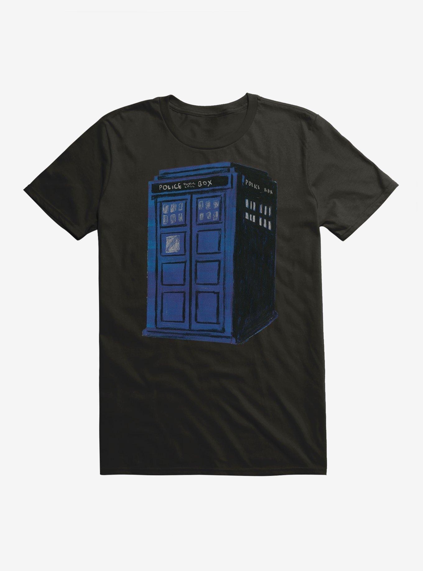 Doctor Who Tardis Painting T-Shirt, BLACK, hi-res