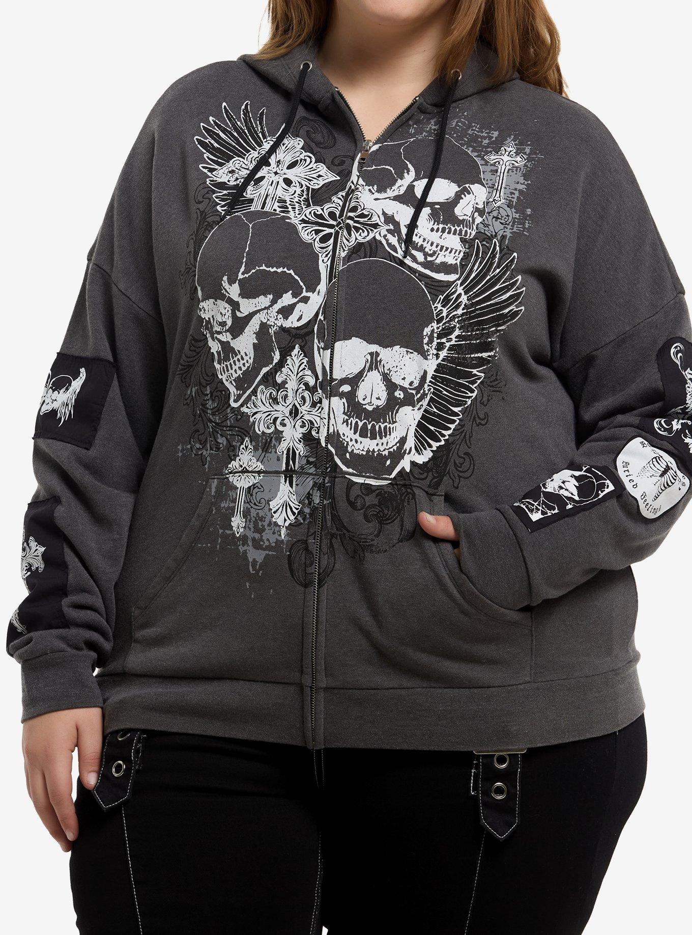 Skulls & Patches Girls Hoodie Plus Size, , hi-res