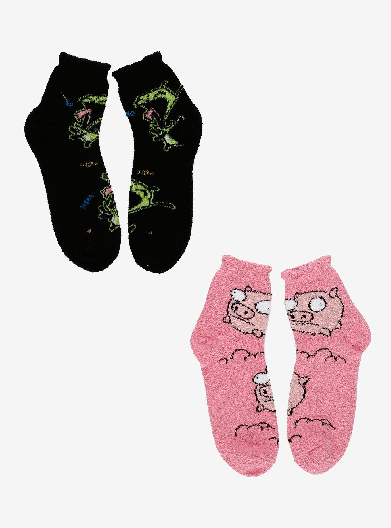 Invader Zim GIR & Pig Scallop Edge Ankle Socks 2 Pair, , hi-res