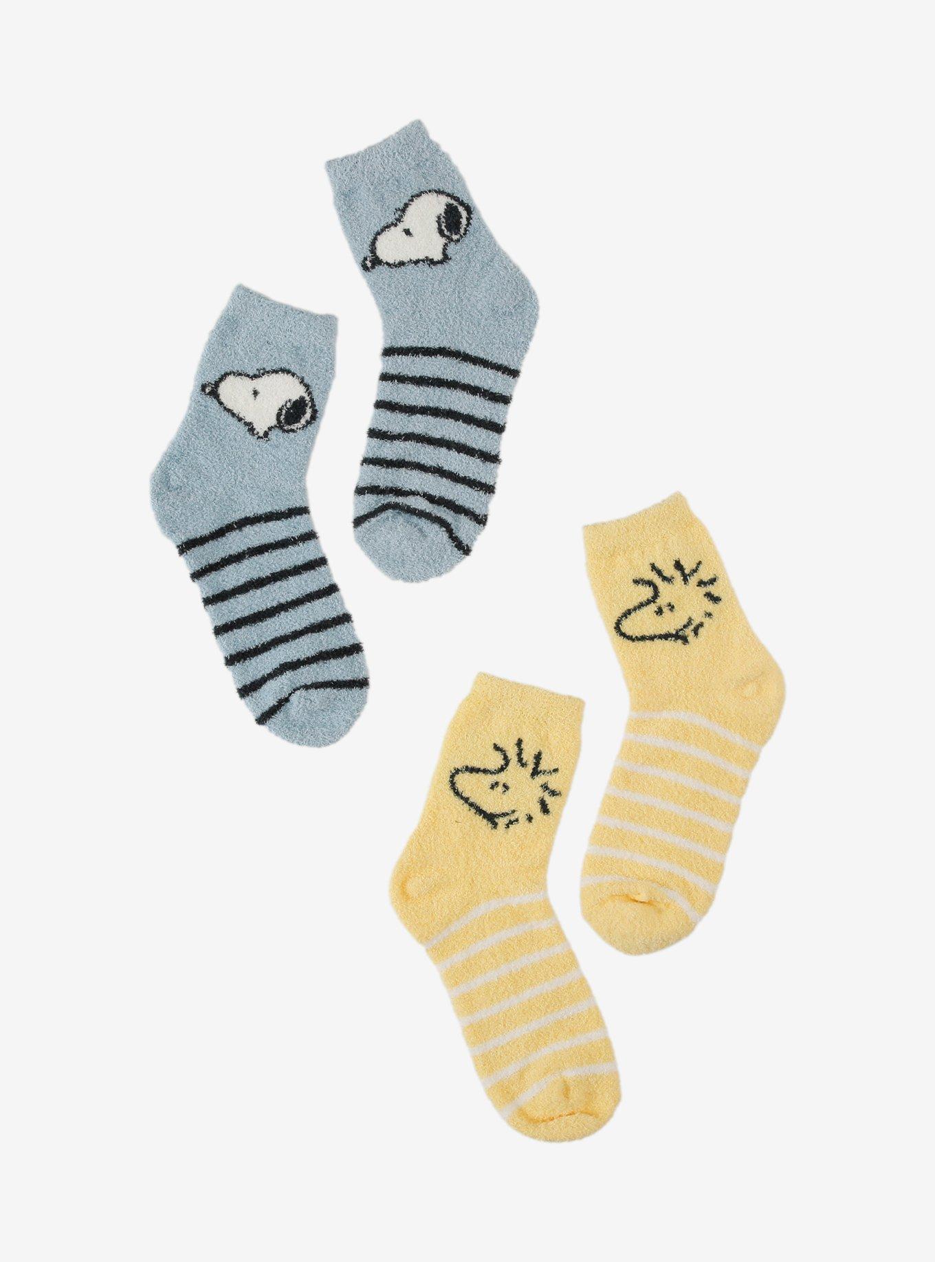 Peanuts Snoopy & Woodstock Stripe Cozy Socks 2 Pair, , hi-res