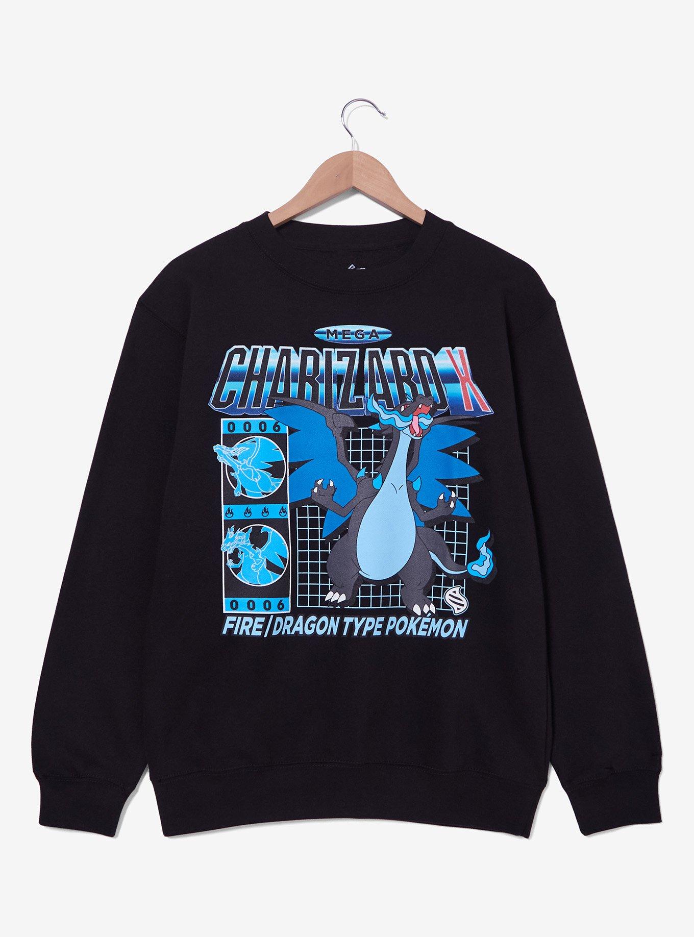 Pokémon Mega Charizard X Crewneck — BoxLunch Exclusive, , hi-res
