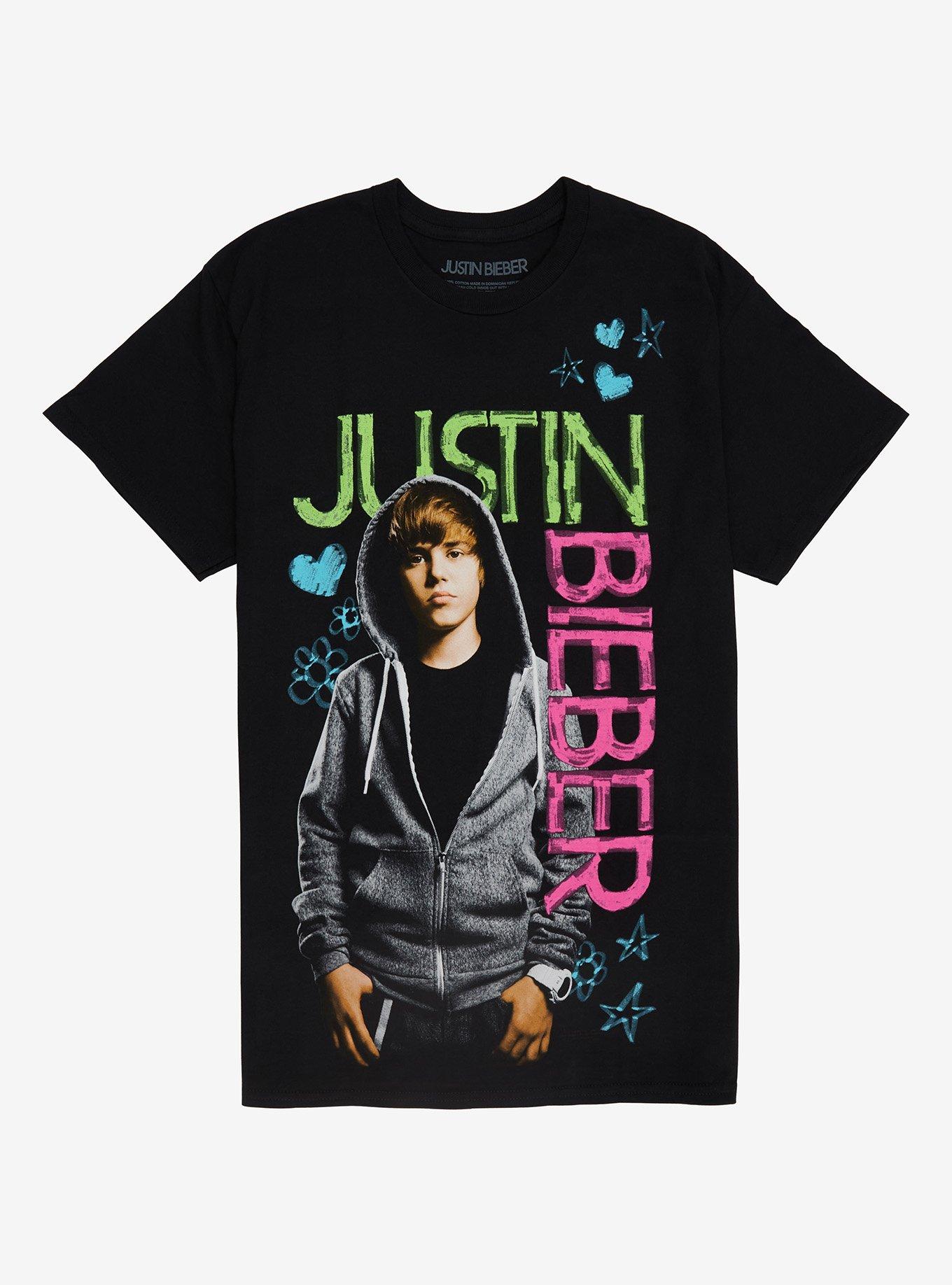 Justin Bieber Hearts & Stars Portrait T-Shirt, , hi-res