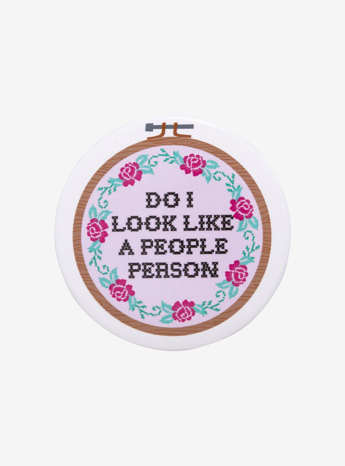 People Person Embroidery Circle 3 Inch Button, , hi-res