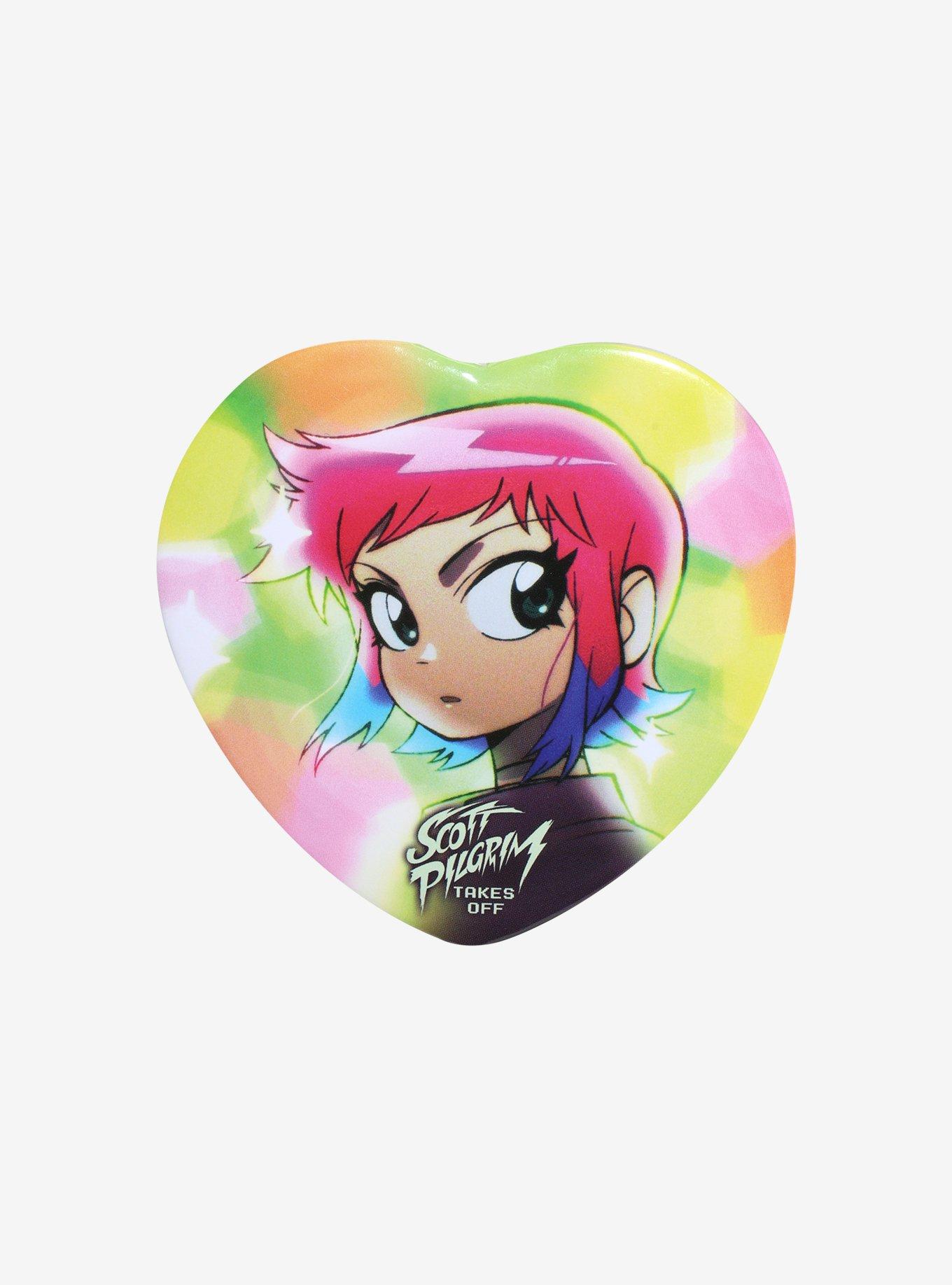 Scott Pilgrim Takes Off Ramona Heart 3 Inch Button, , hi-res