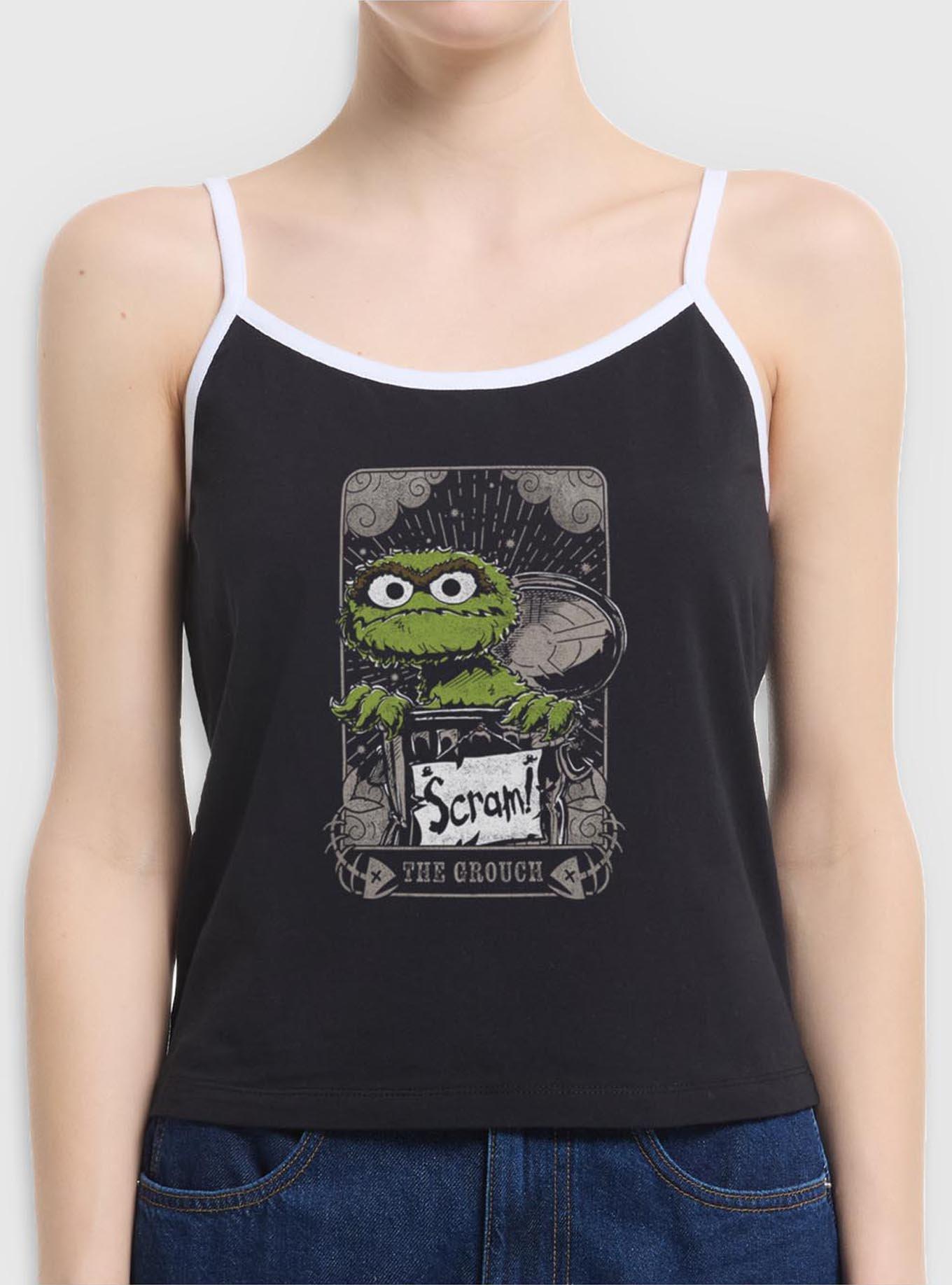 Sesame Street The Grouch Tarot Girls Cami, BLACK, hi-res