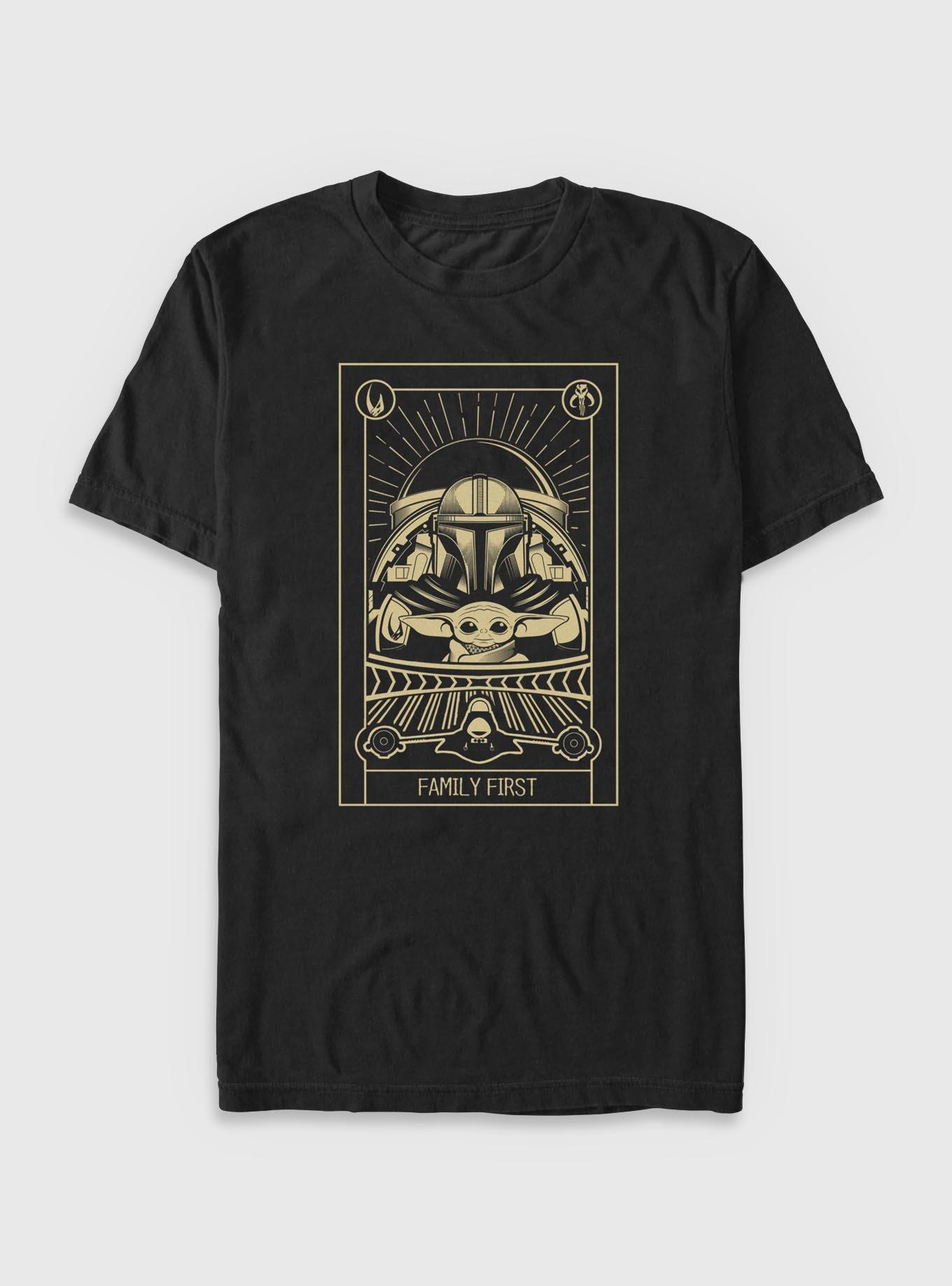 Star Wars The Mandalorian Family First Tarot T-Shirt, BLACK, hi-res