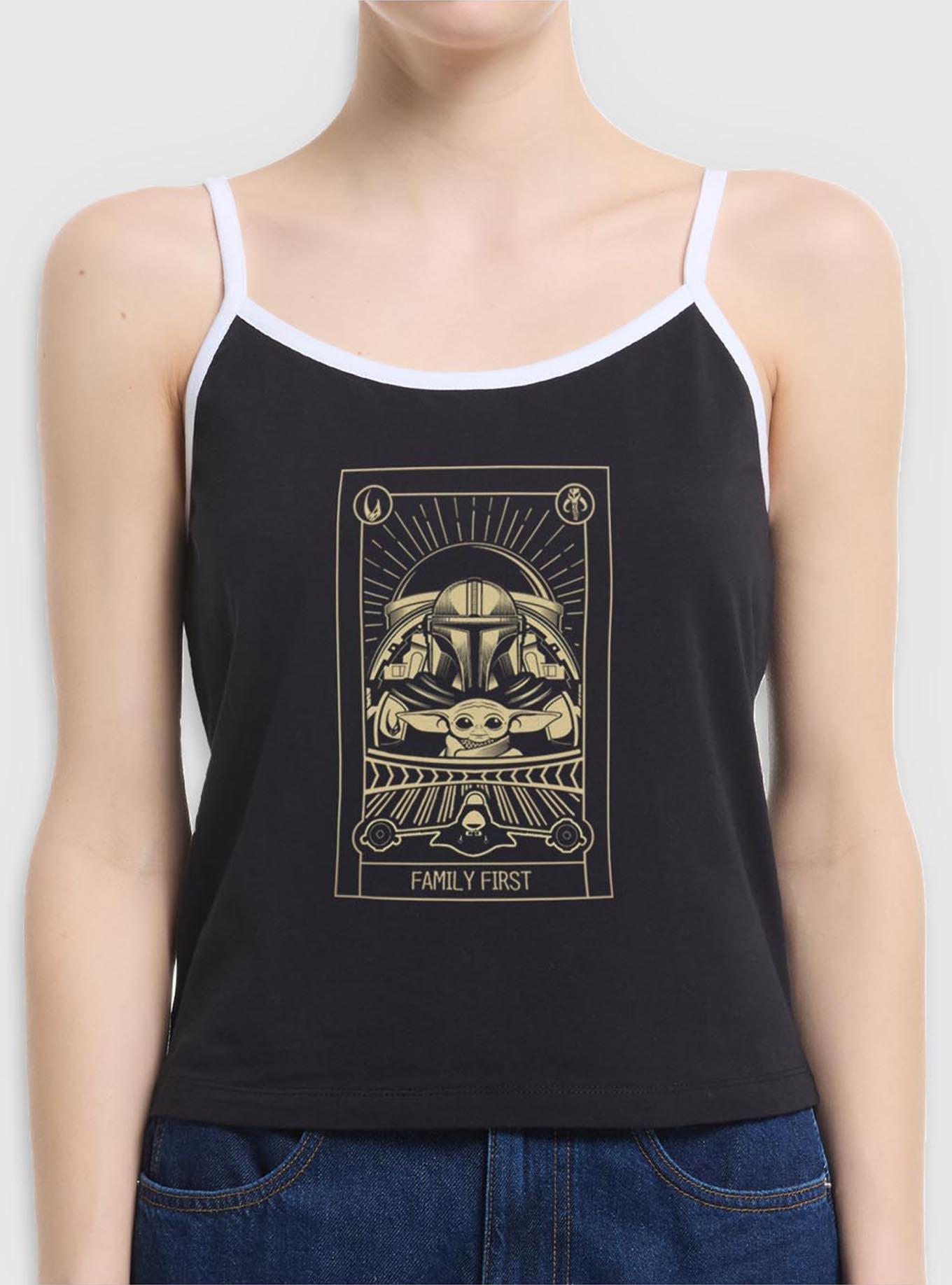 Star Wars The Mandalorian Family First Tarot Girls Cami, BLACK, hi-res