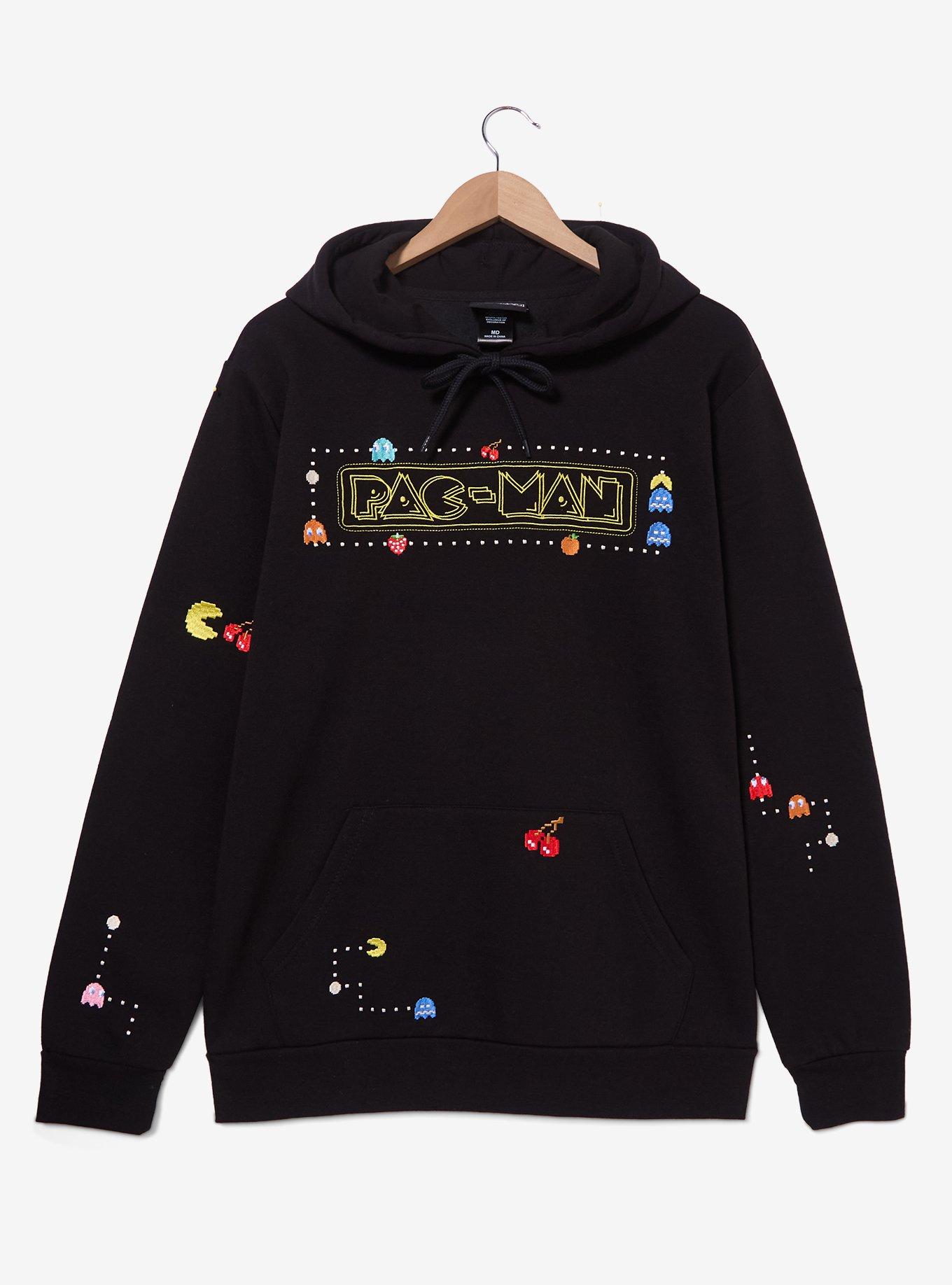 Pac-Man Embroidered Icons Hoodie - BoxLunch Exclusive, , hi-res