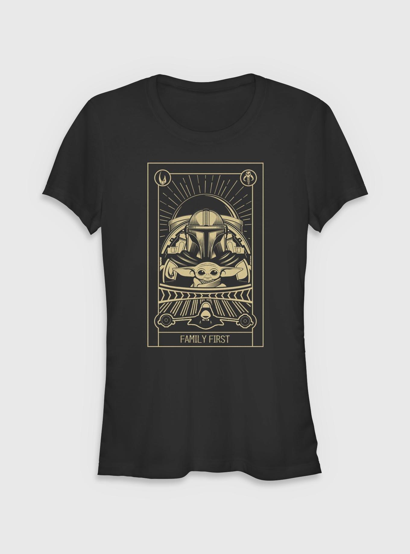 Star Wars The Mandalorian Family First Tarot Girls T-Shirt, BLACK, hi-res