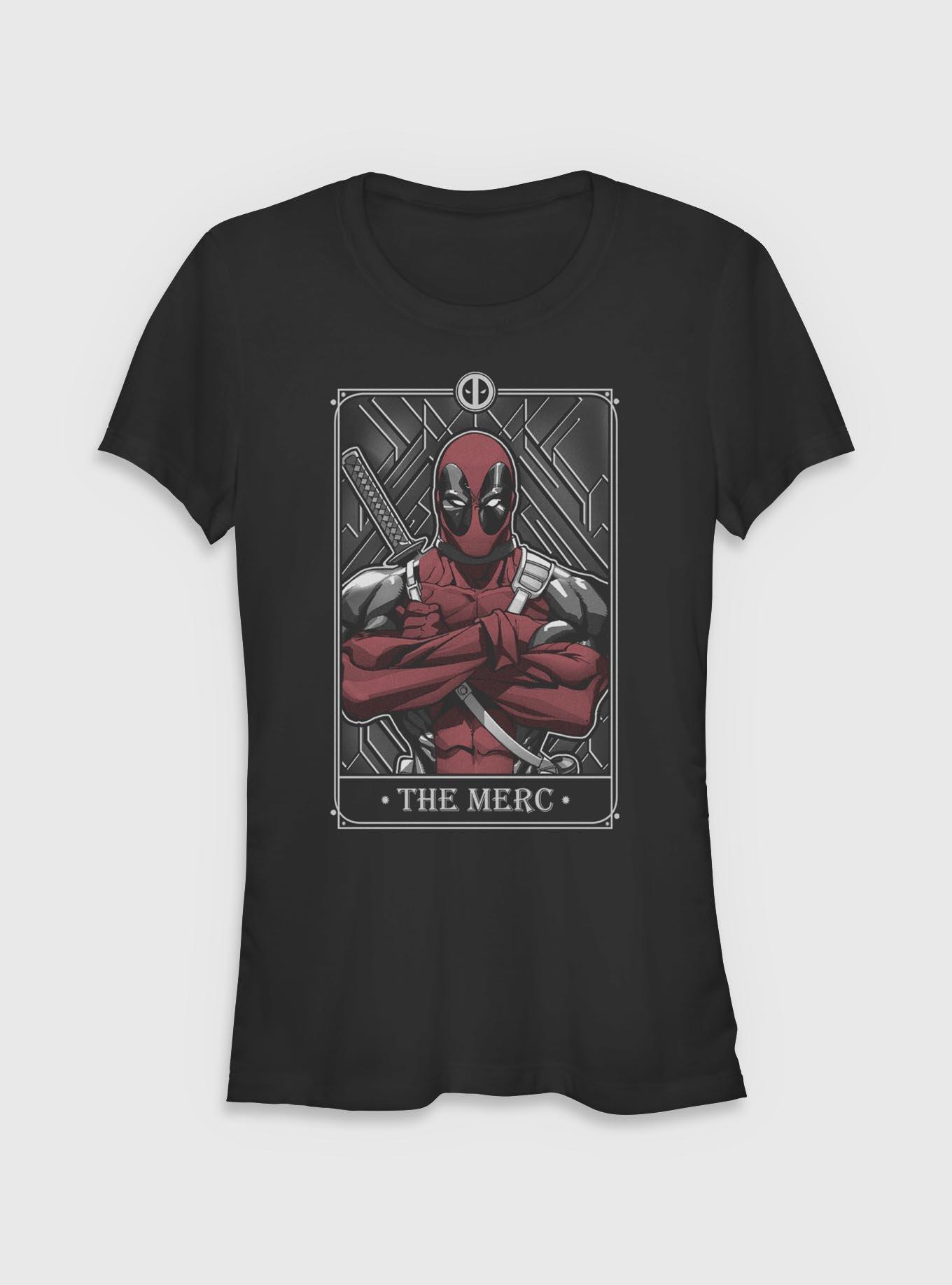 Marvel Deadpool The Merc Tarot Girls T-Shirt, BLACK, hi-res