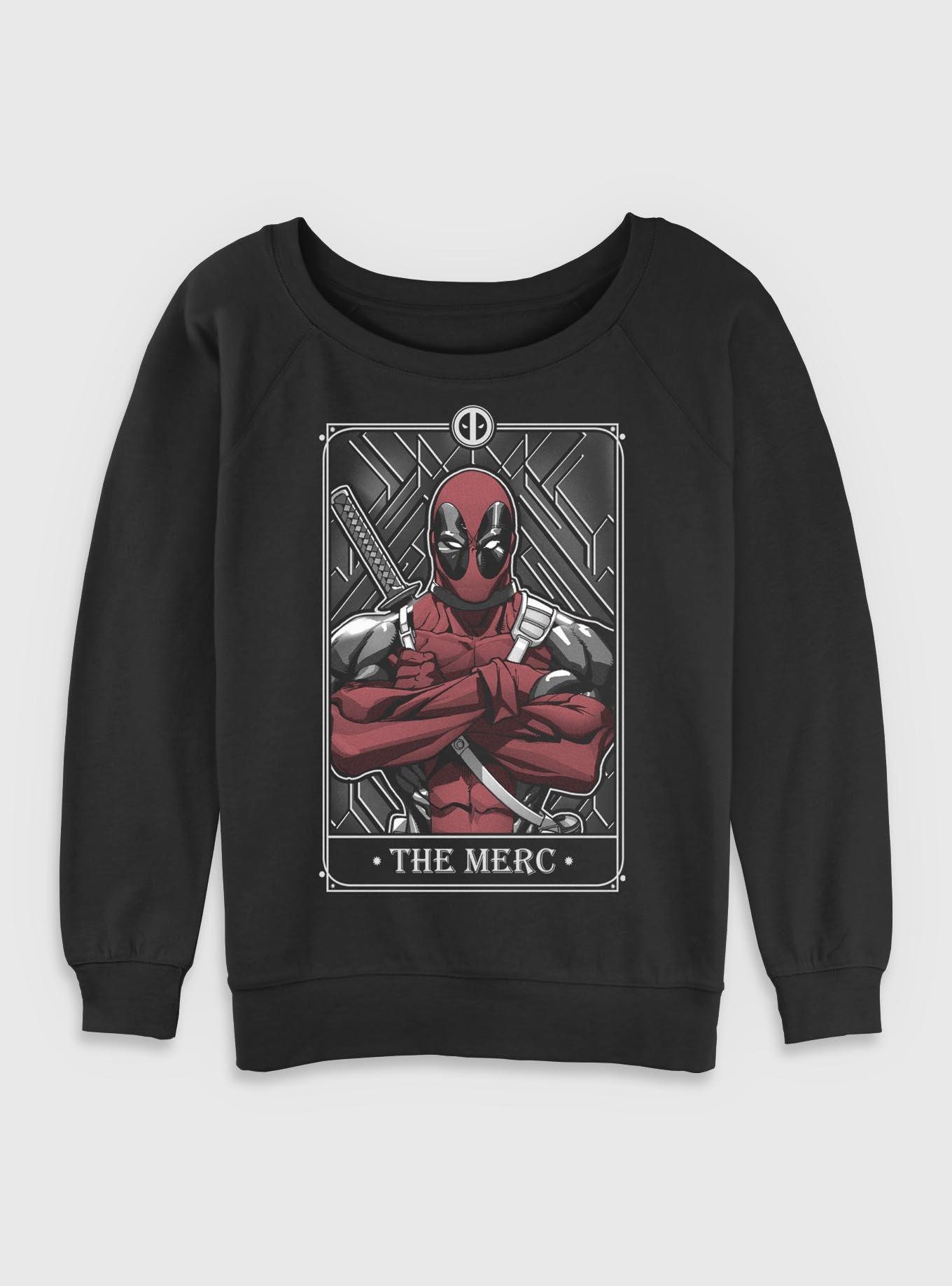 Marvel Deadpool The Merc Tarot Girls Slouchy Sweatshirt