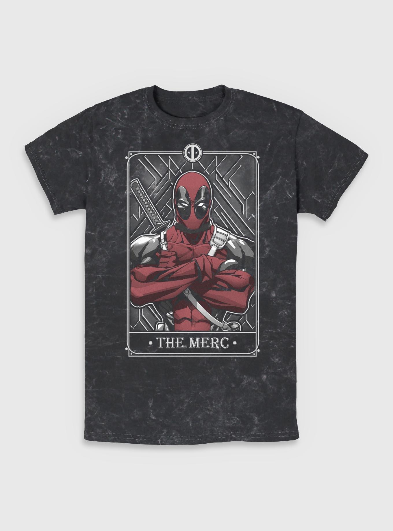 Marvel Deadpool The Merc Tarot Mineral Wash T-Shirt