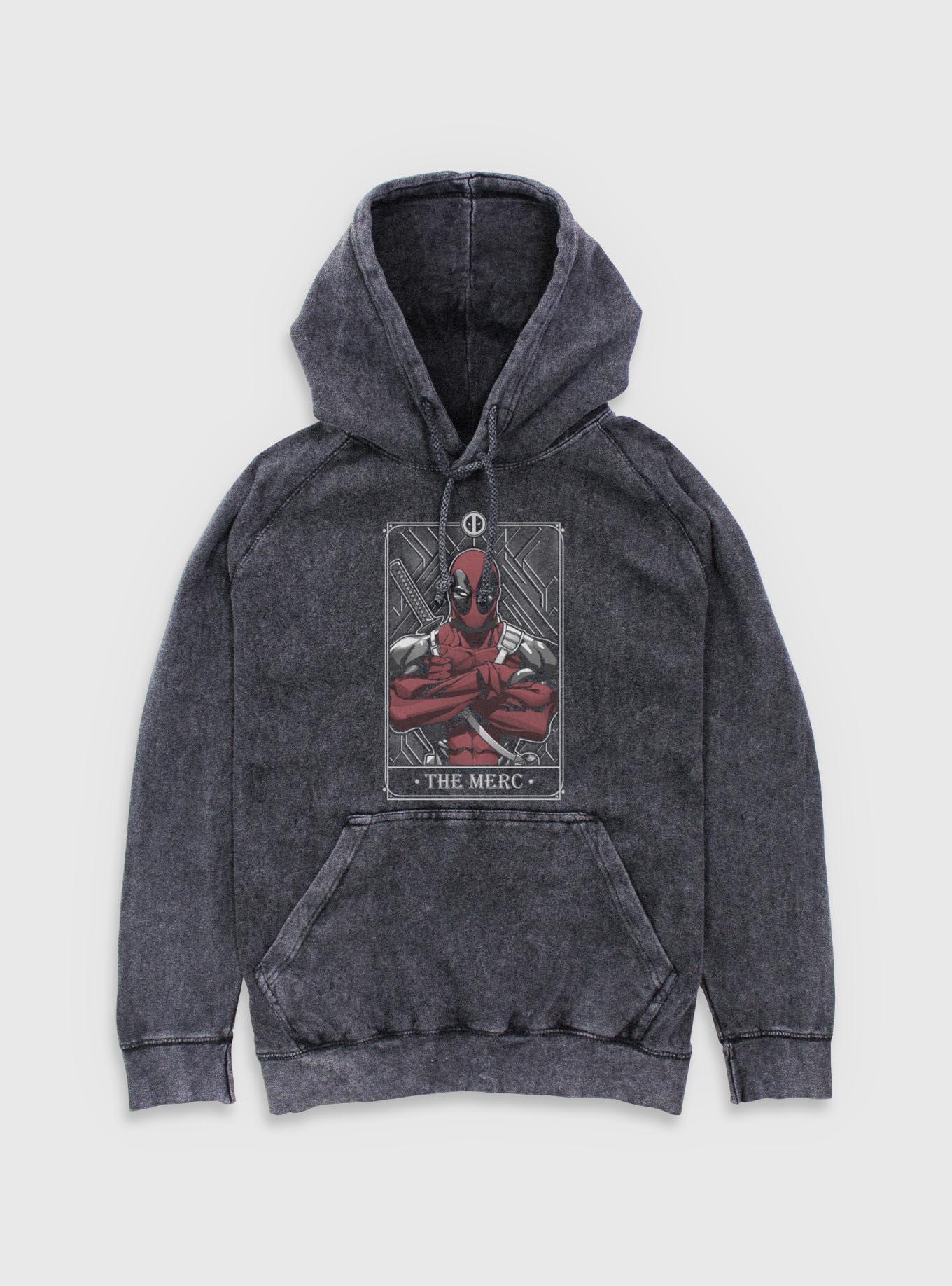 Marvel Deadpool The Merc Tarot Mineral Wash Hoodie
