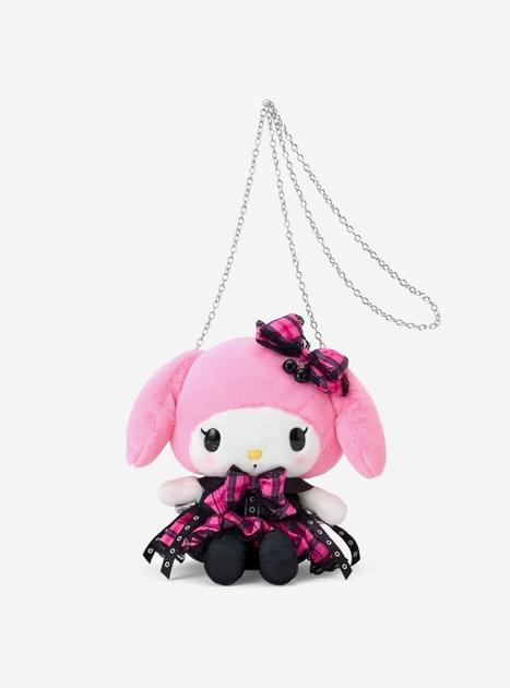Sanrio Japan Originals My Melody Pink Plaid Plush Crossbody Bag