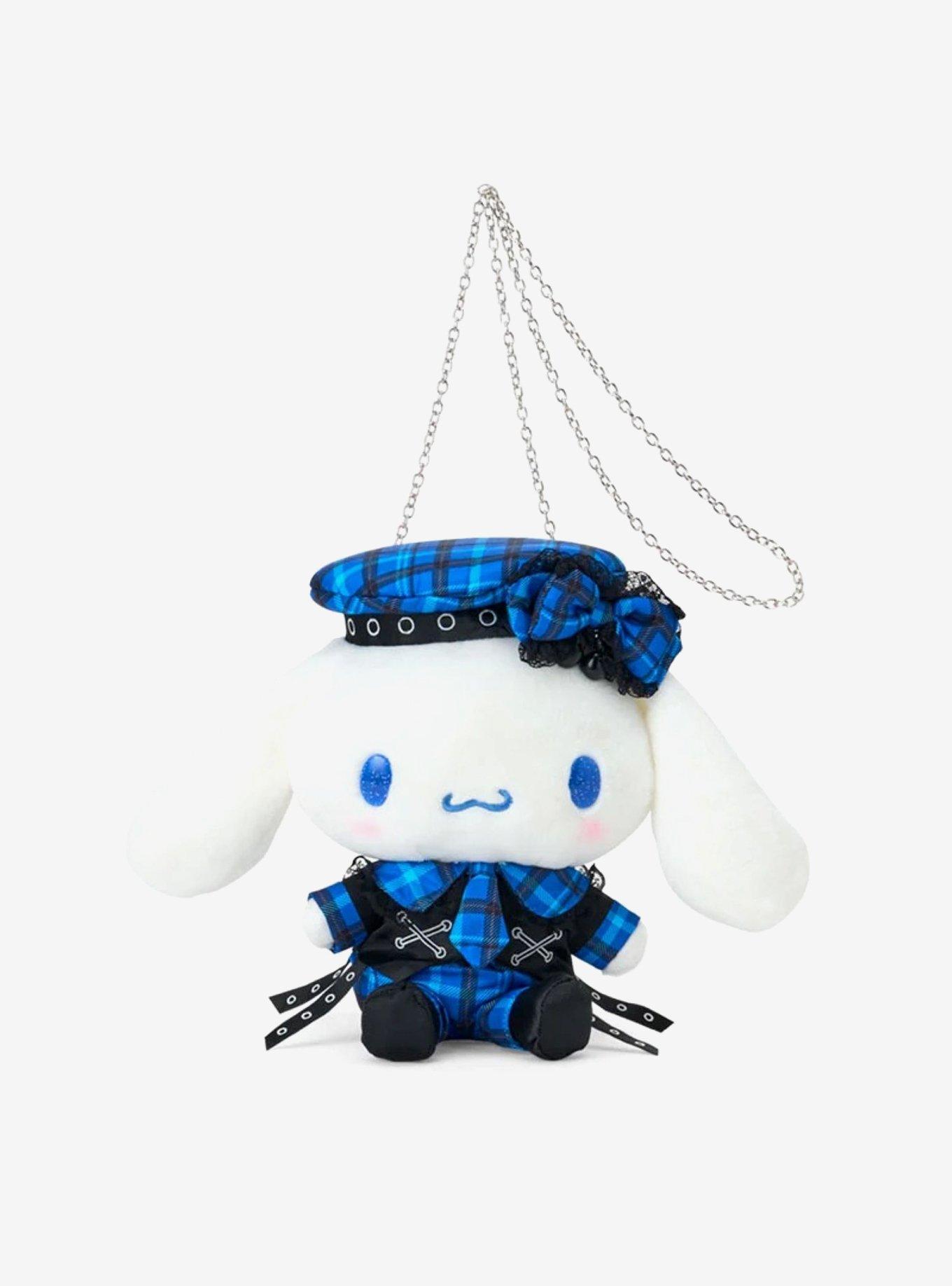 Sanrio Japan Originals Cinnamoroll Blue Plaid Plush Crossbody Bag