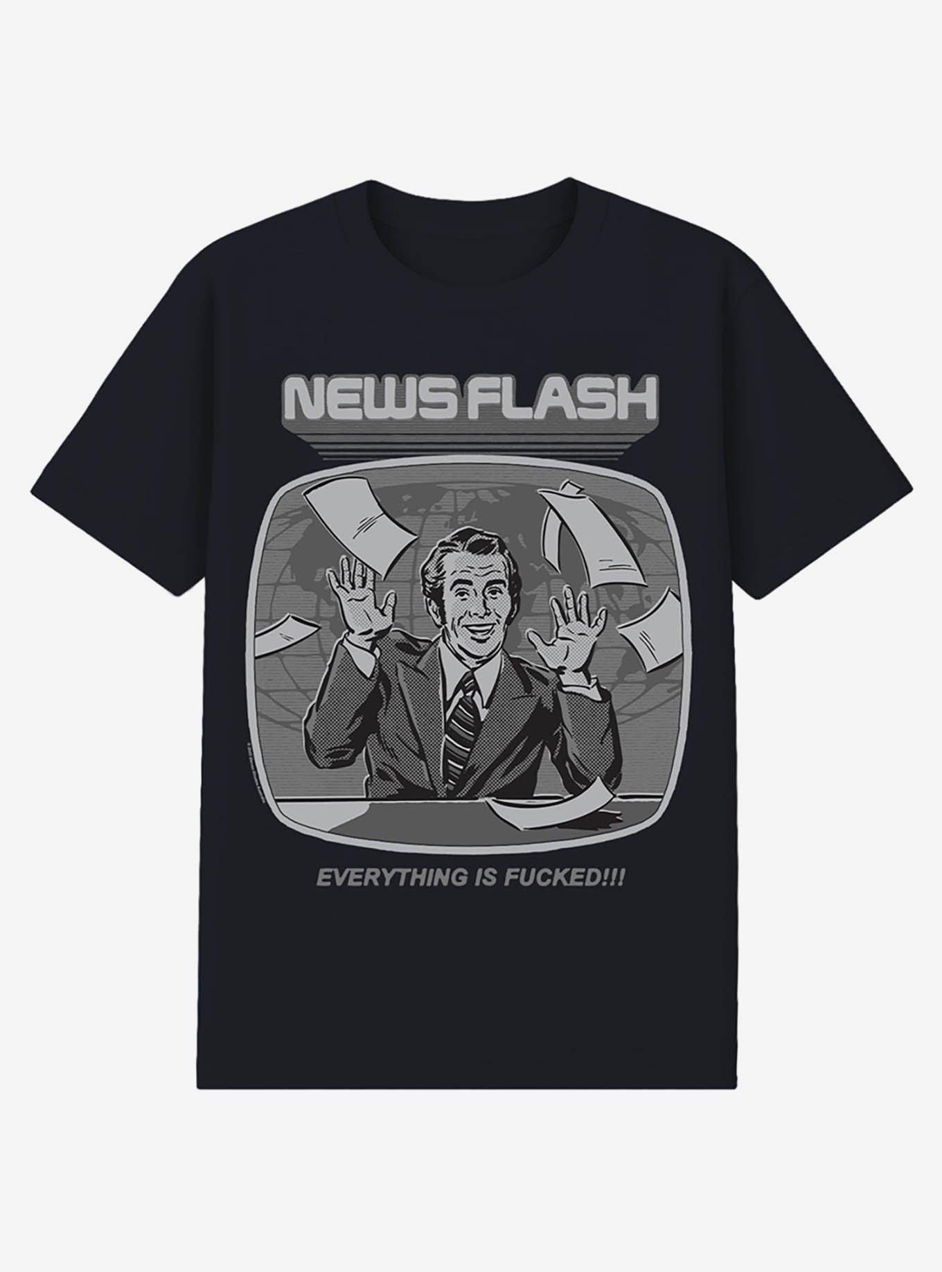 Steven Rhodes Newsflash Black T-Shirt, , hi-res