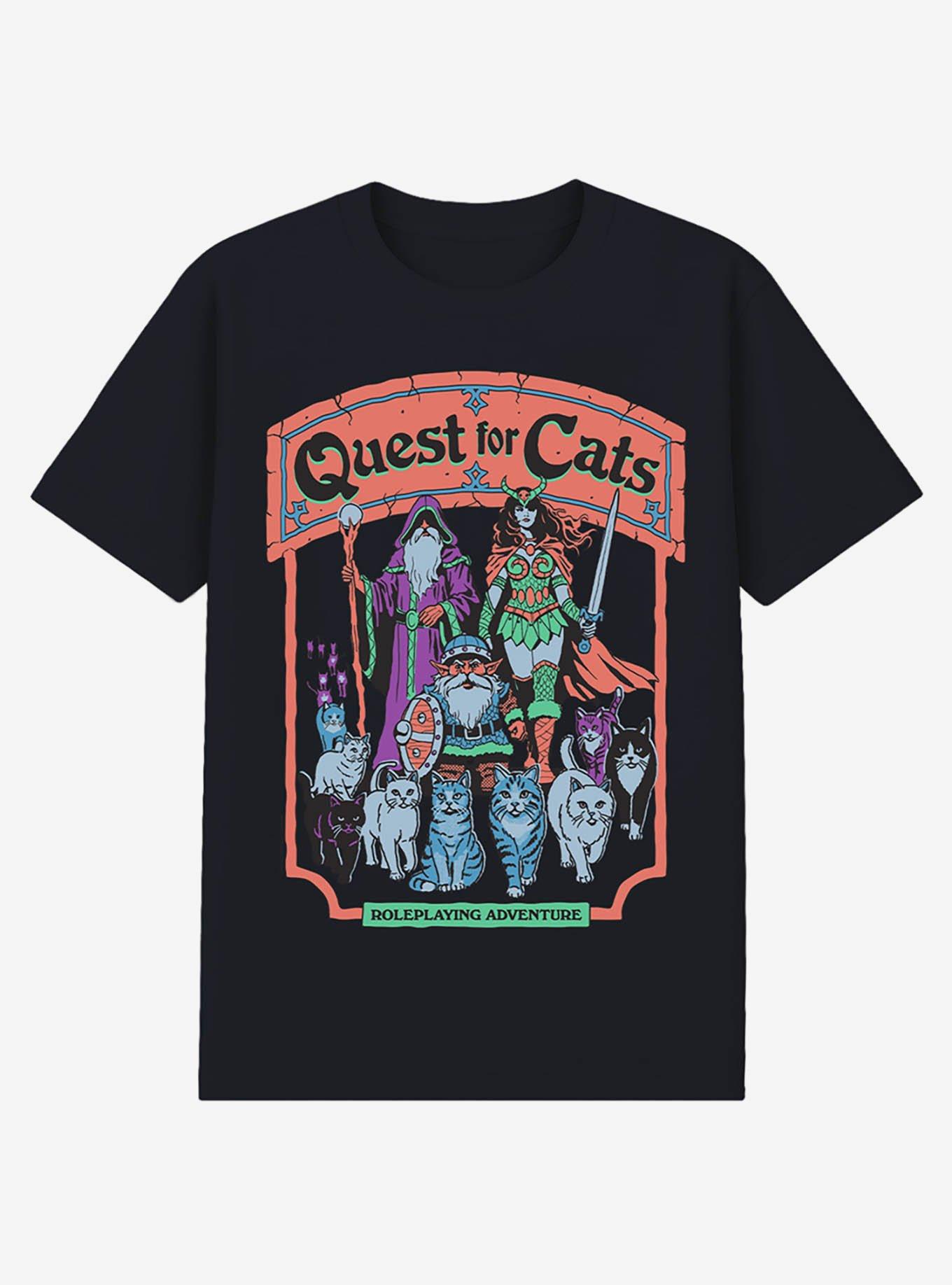 Steven Rhodes Quest For Cats Black T-Shirt, , hi-res