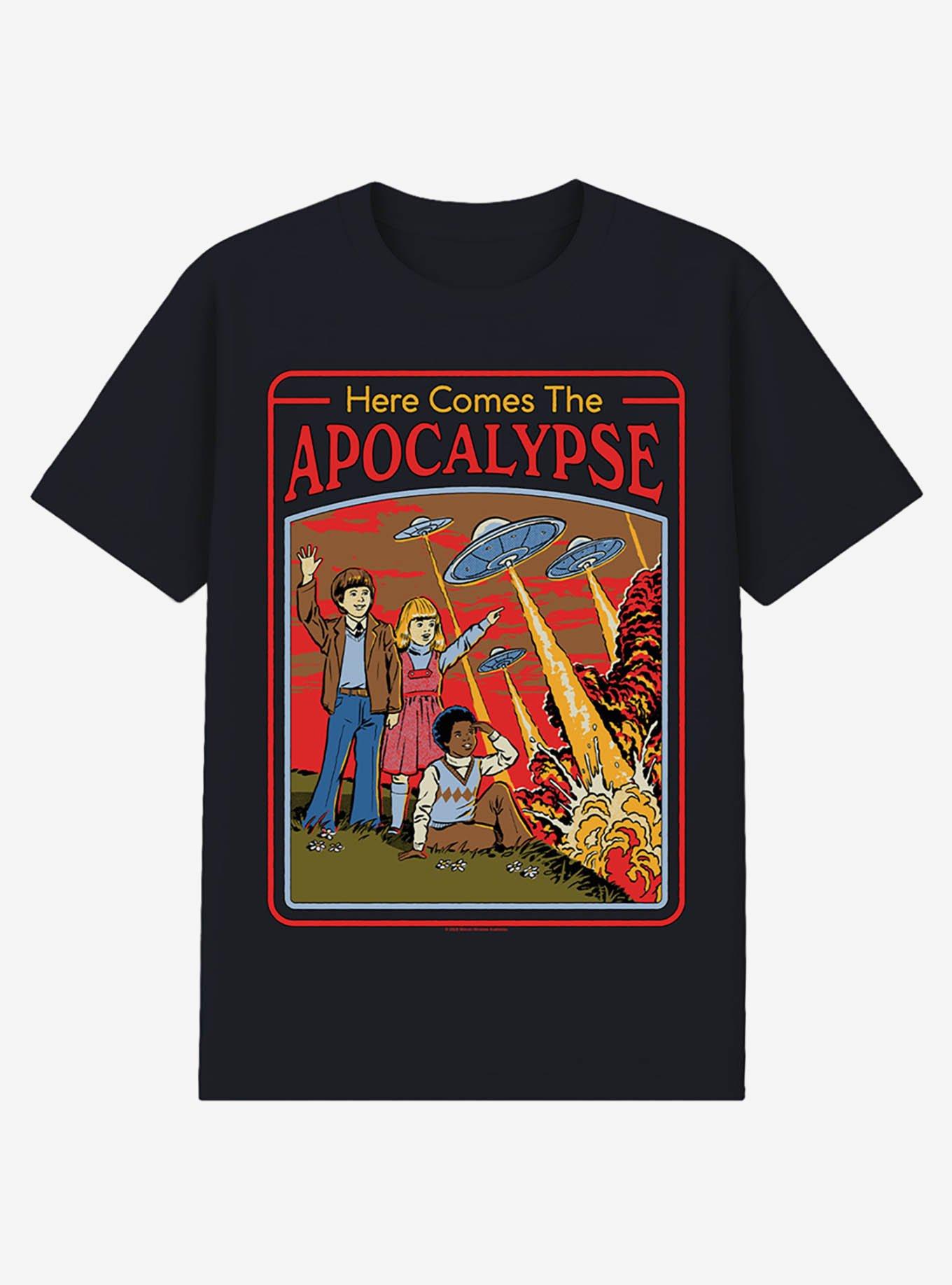 Steven Rhodes Here Comes The Apocalypse Black T-Shirt, BLACK, hi-res