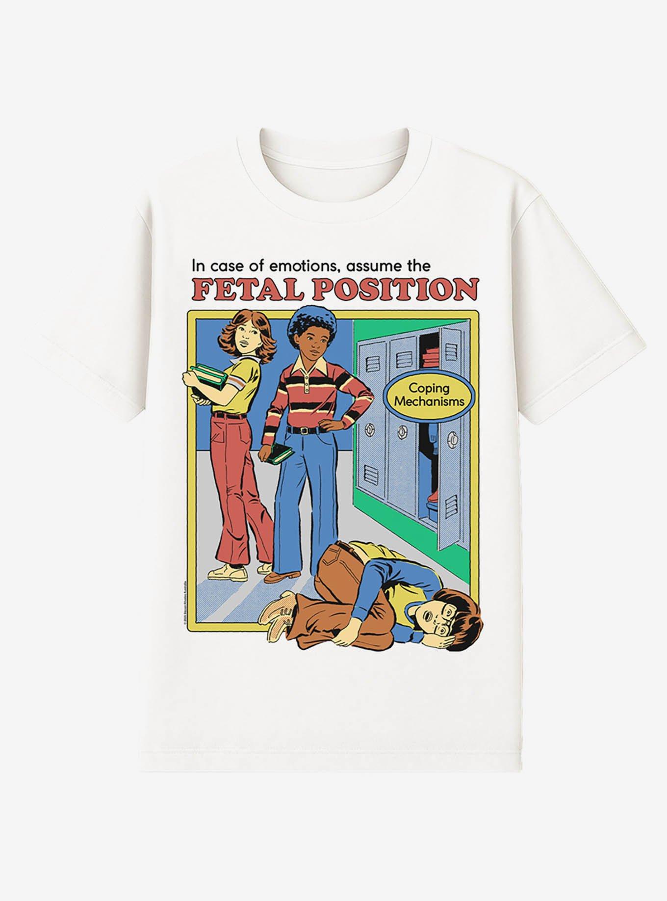 Steven Rhodes Assume The Fetal Position White T-Shirt, , hi-res