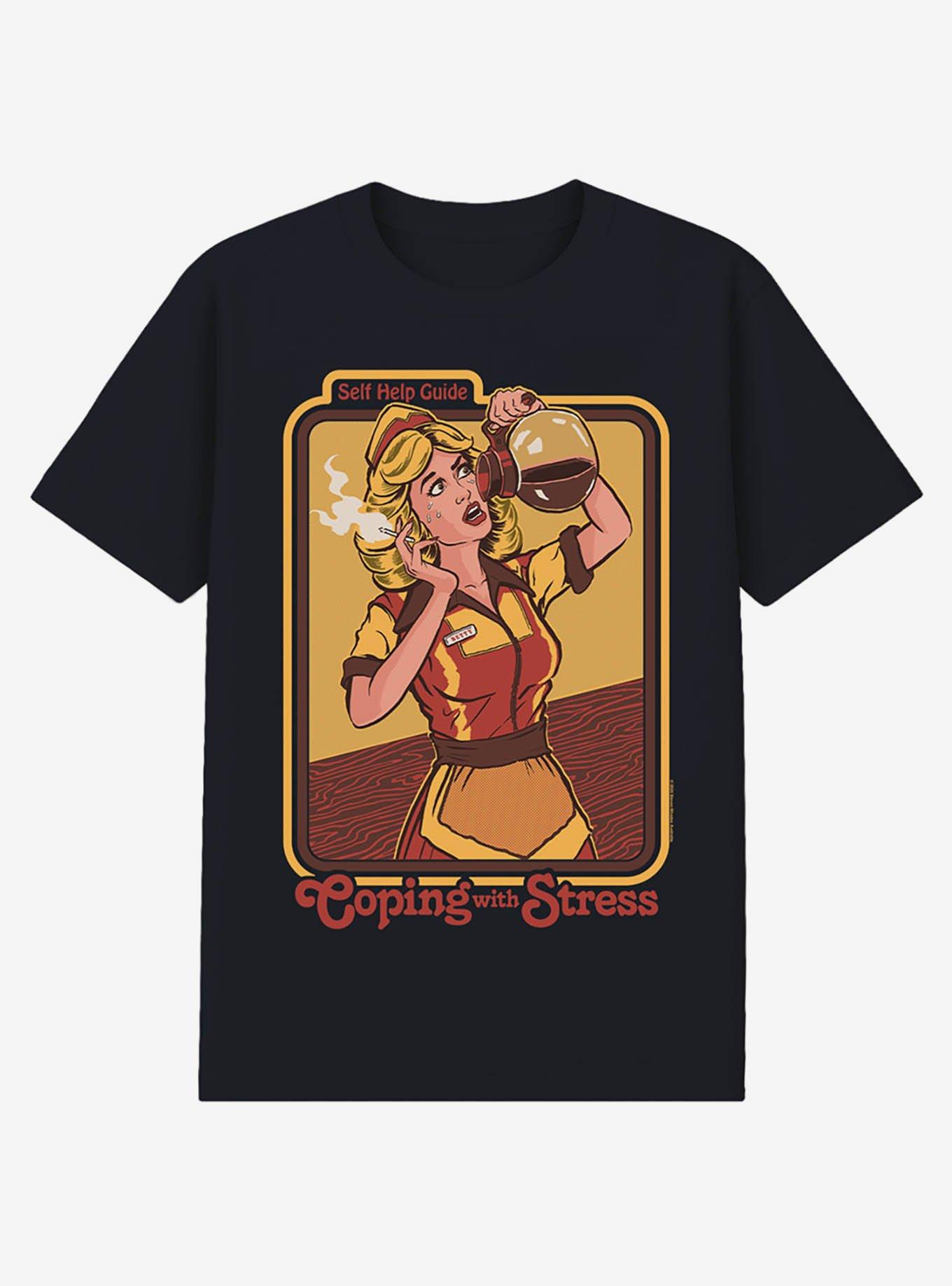Steven Rhodes Coping With Stress Black T-Shirt, , hi-res