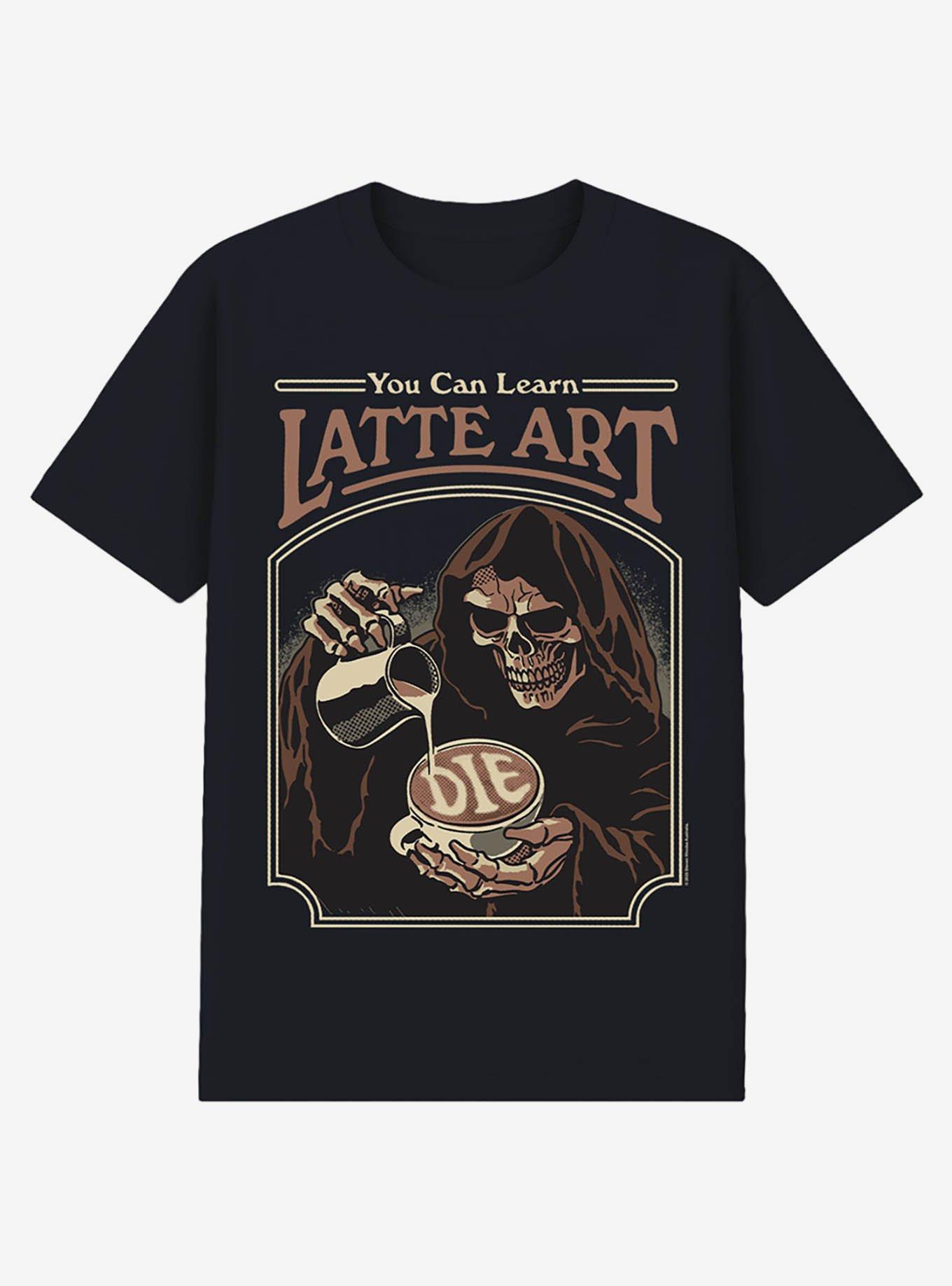 Steven Rhodes Latte Art Black T-Shirt, , hi-res