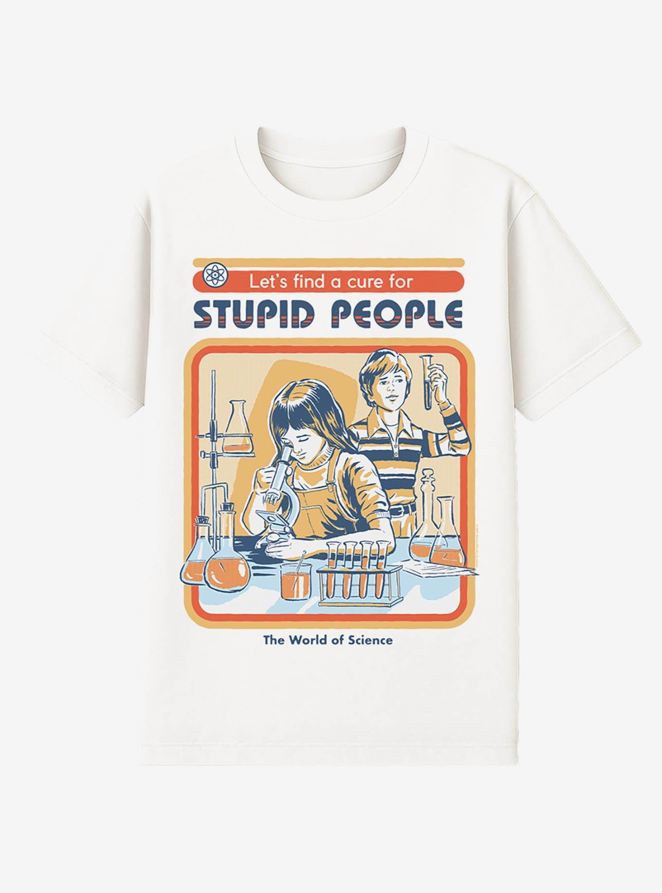 Steven Rhodes A Cure For Stupid People White T-Shirt, , hi-res