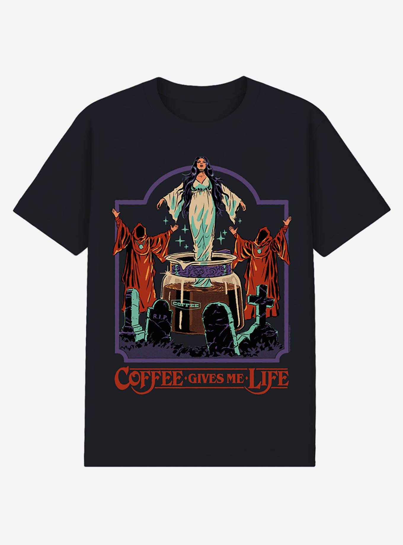 Steven Rhodes Coffee Gives Me Life Black T-Shirt | BoxLunch