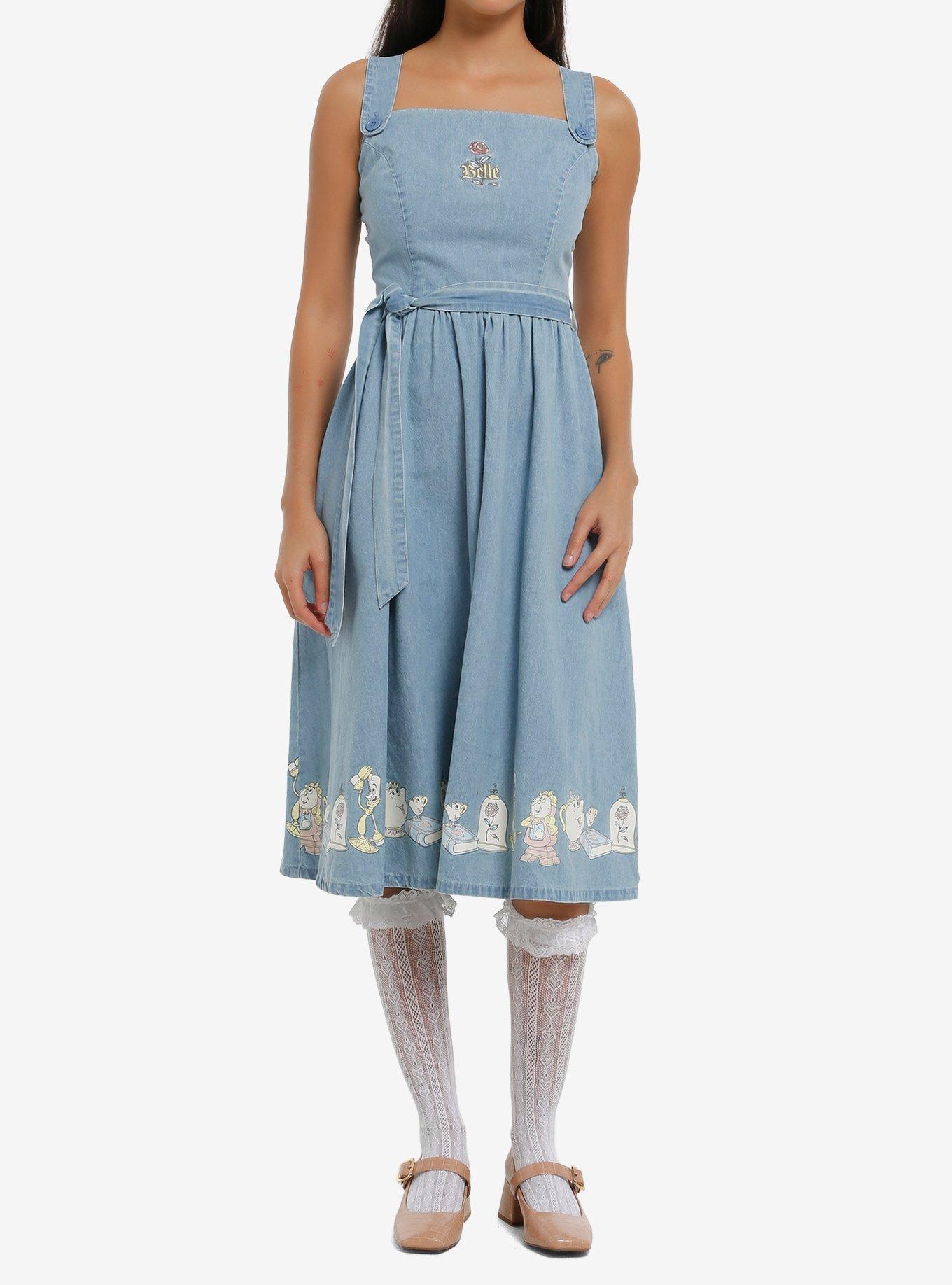 Her Universe Disney Beauty And The Beast Pinafore Midi Dress Her Universe Exclusive, , hi-res