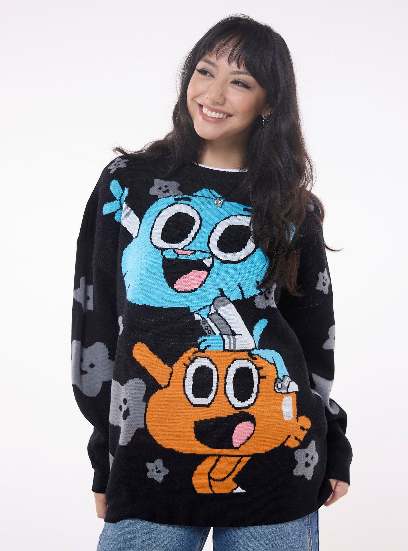 The Amazing World Of Gumball Darwin & Gumball Girls Oversized Sweater, , hi-res
