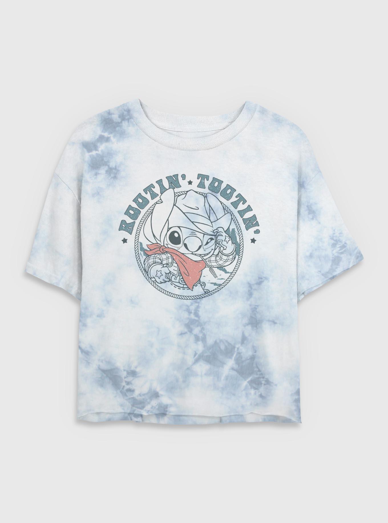 Disney Lilo & Stitch Rootin Tootin Tie Dye Crop Womens T-Shirt, , hi-res