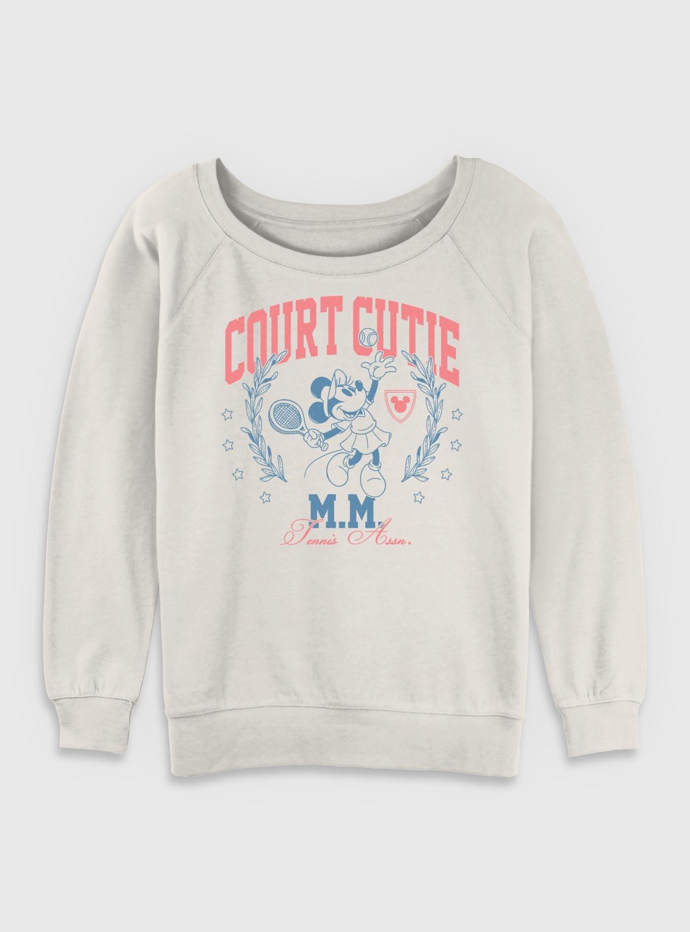 Disney Minnie Mouse Court Cutie Tennis Womens Slouchy Sweatshirt, EGRET, hi-res