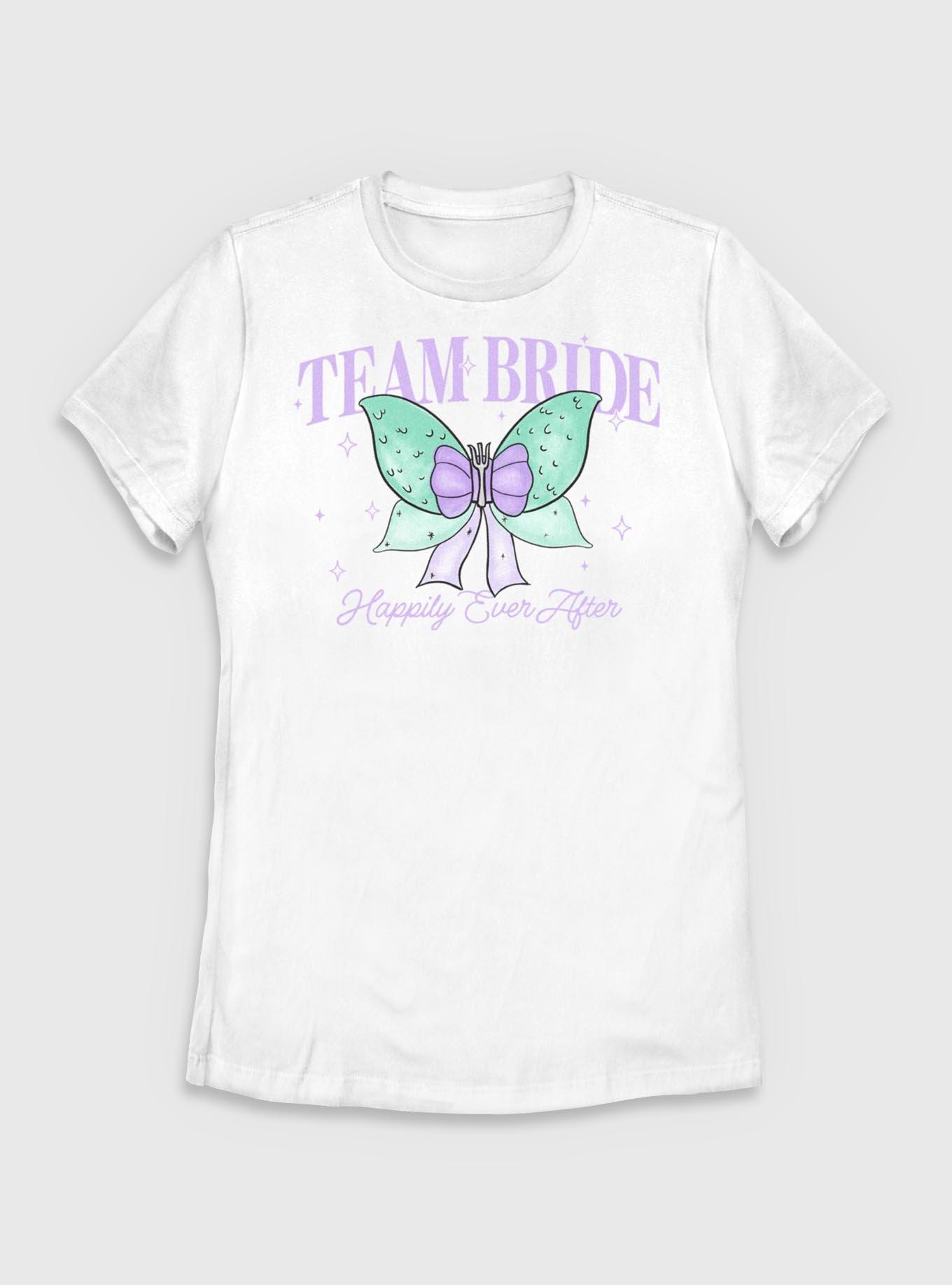 Disney The Little Mermaid Team Bride Bow Womens T-Shirt