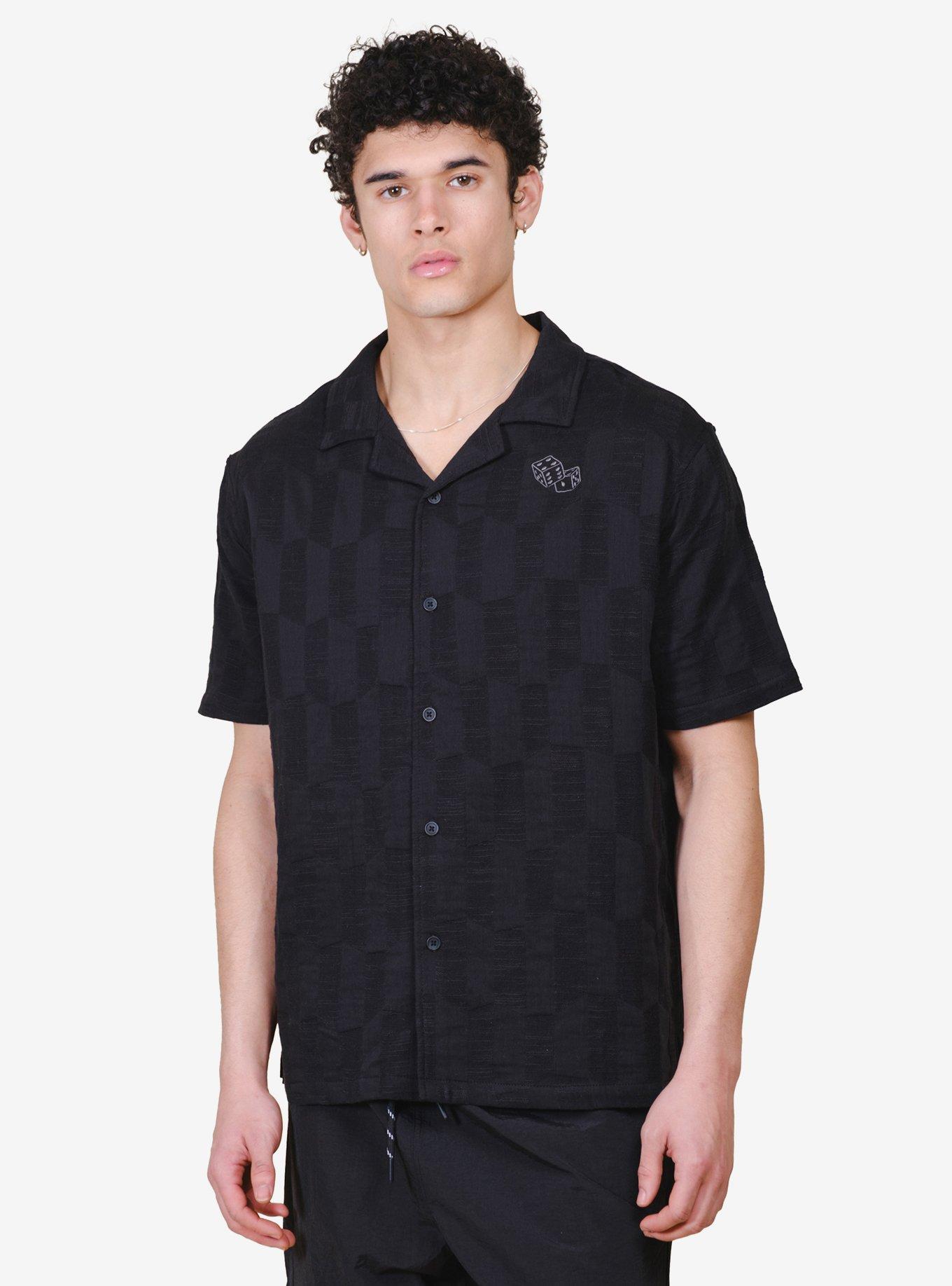 Dice Jacquard Woven Shirt Black, , hi-res