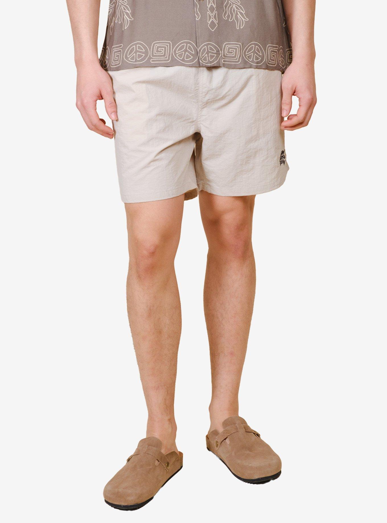 Monotone Crinkle Nylon Shorts White, , hi-res