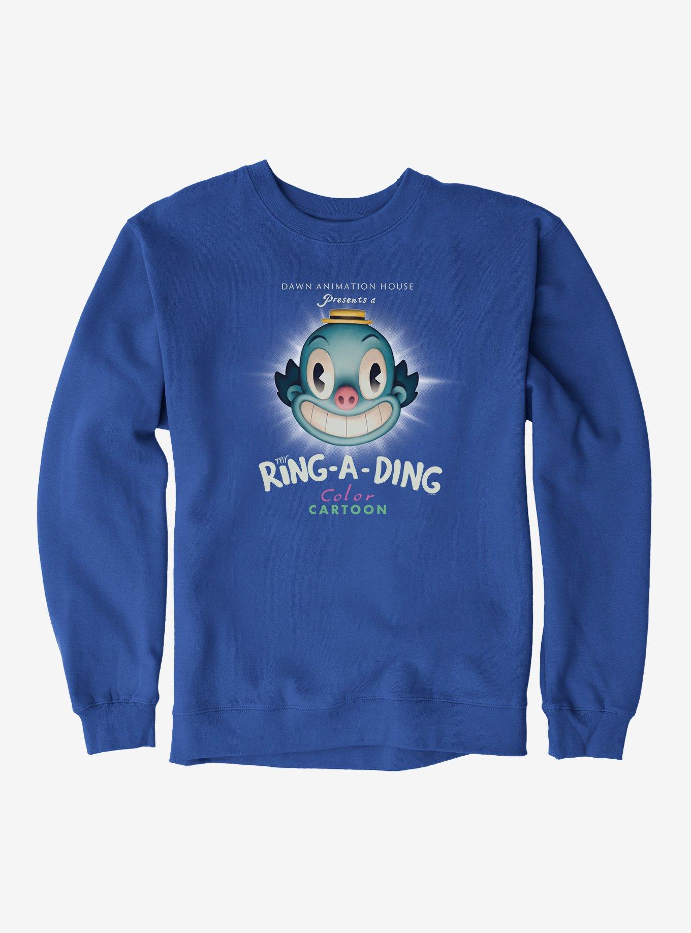 Doctor Who Mr. Ring-A-Ding Color Cartoon Sweatshirt, ROYAL, hi-res