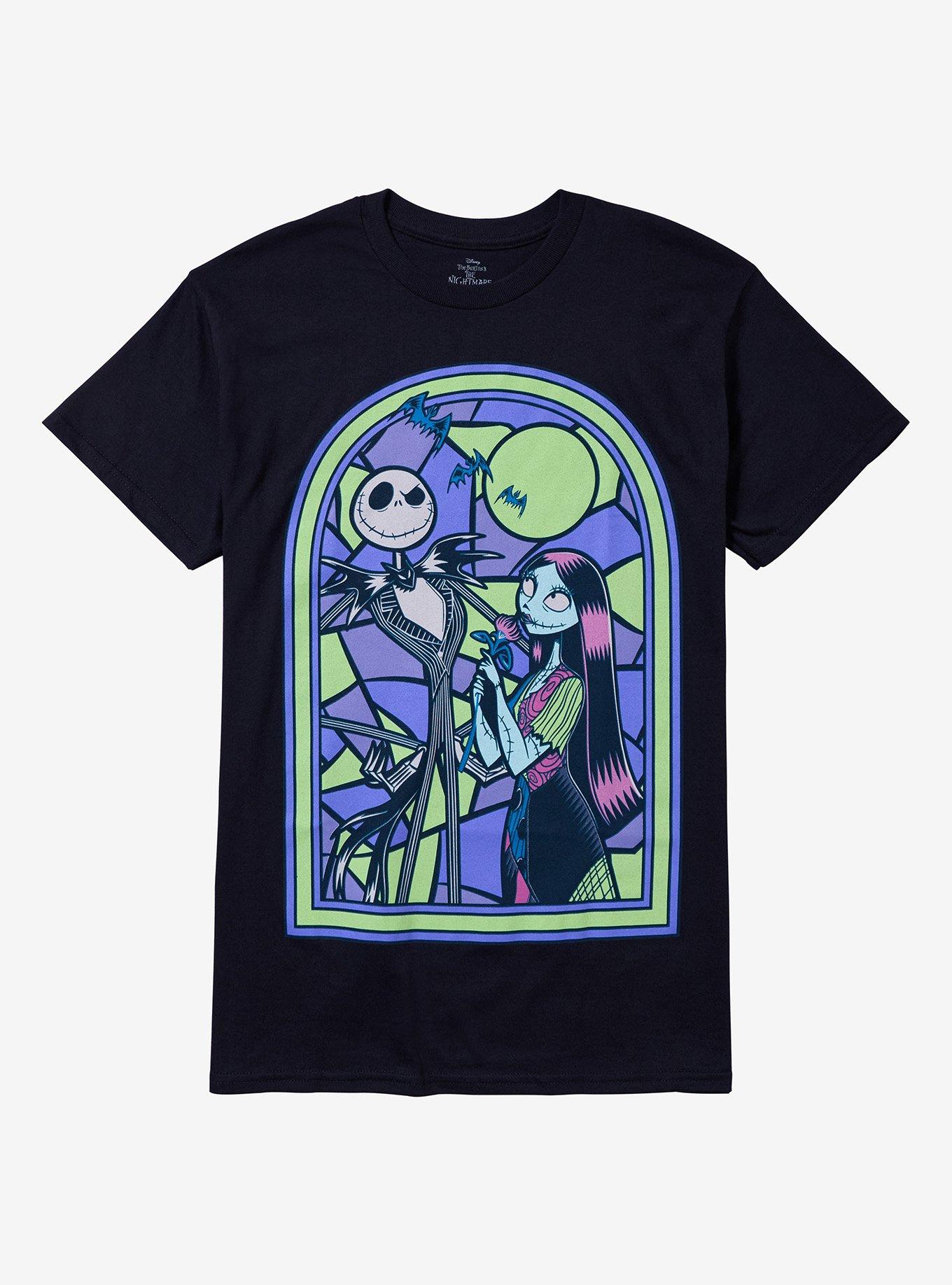 The Nightmare Before Christmas Jack & Sally Stained Glass T-Shirt, , hi-res